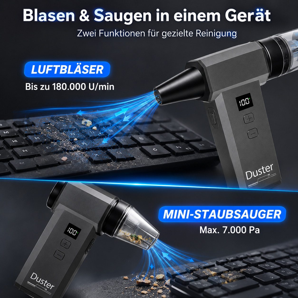 XEOOCE Akku-Handstaubsauger Staubsauger Handstaubsauger Tragbare Elektrische Staubgebläse, mit Beutel – Bild 4 von 5