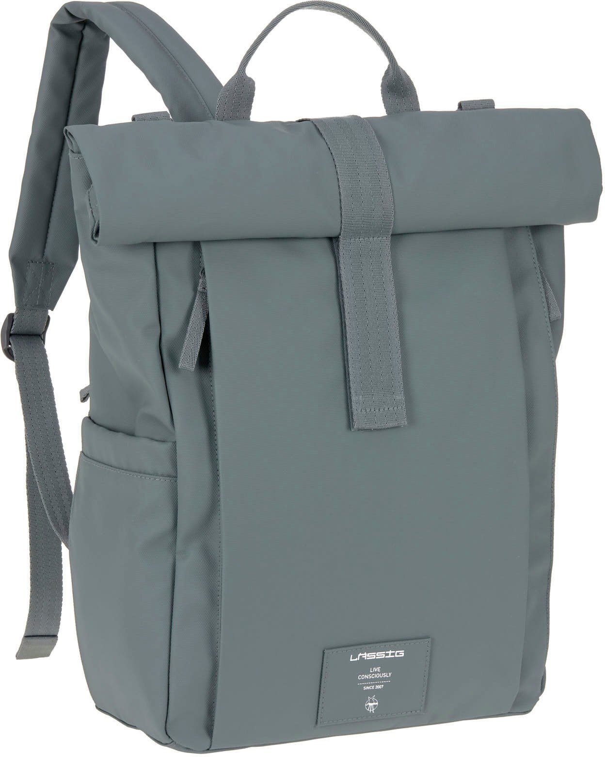 anthracite, Teil LÄSSIG zum Rolltop Material Up, recyceltem aus vegan; Wickelrucksack Label, Green