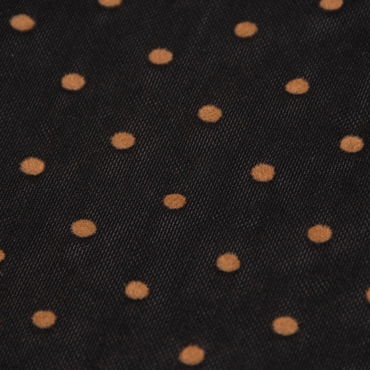 SCHÖNER LEBEN. Stoff Tüll Mesh Stretch extraweich mit Flock Punkte schwarz braun 1,4m, pflegeleicht