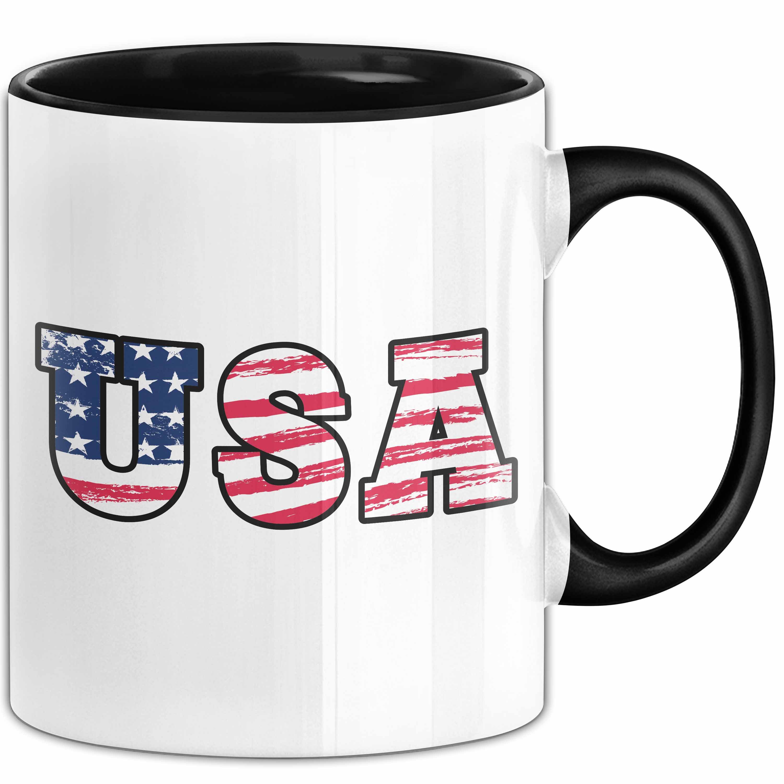 Trendation Tasse USA Flagge Tasse Geschenk Amerika Reisen Kaffee-Becher