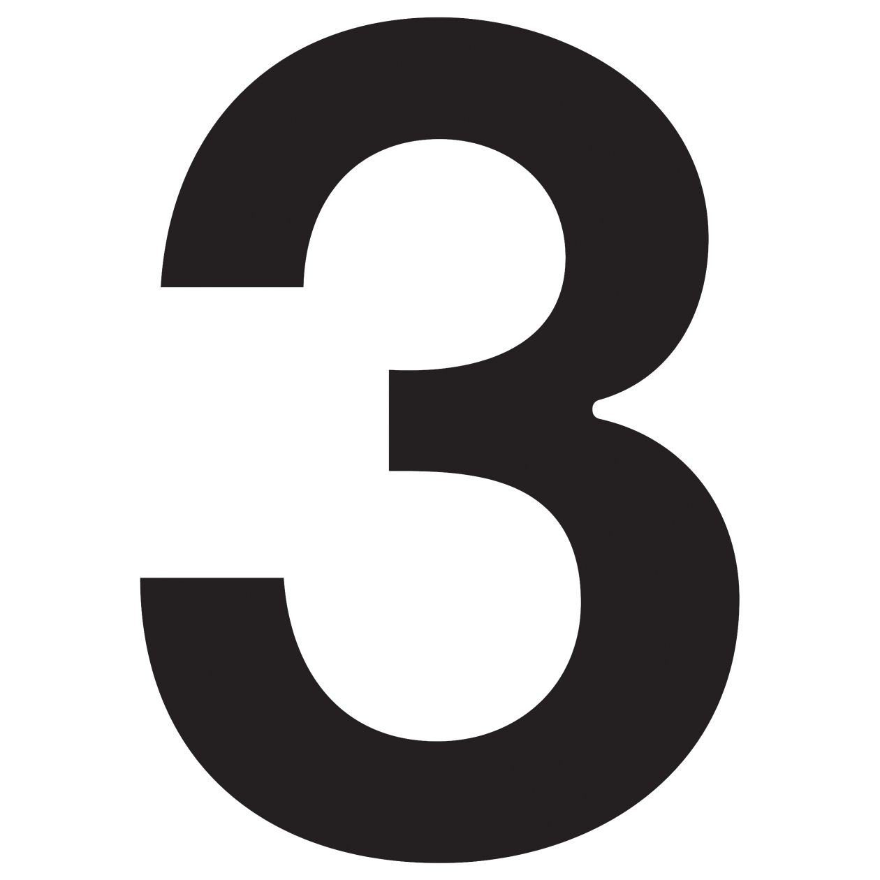 ''3'' Schwarz Hausnummer Bravios Briefkasten