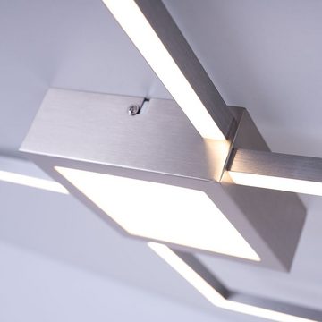 TRIO Leuchten LED Deckenleuchte, LED-Leuchtmittel fest verbaut, Warmweiß, LED Design Decken Lampe Wohn Ess Zimmer Beleuchtung Switch Dimmer