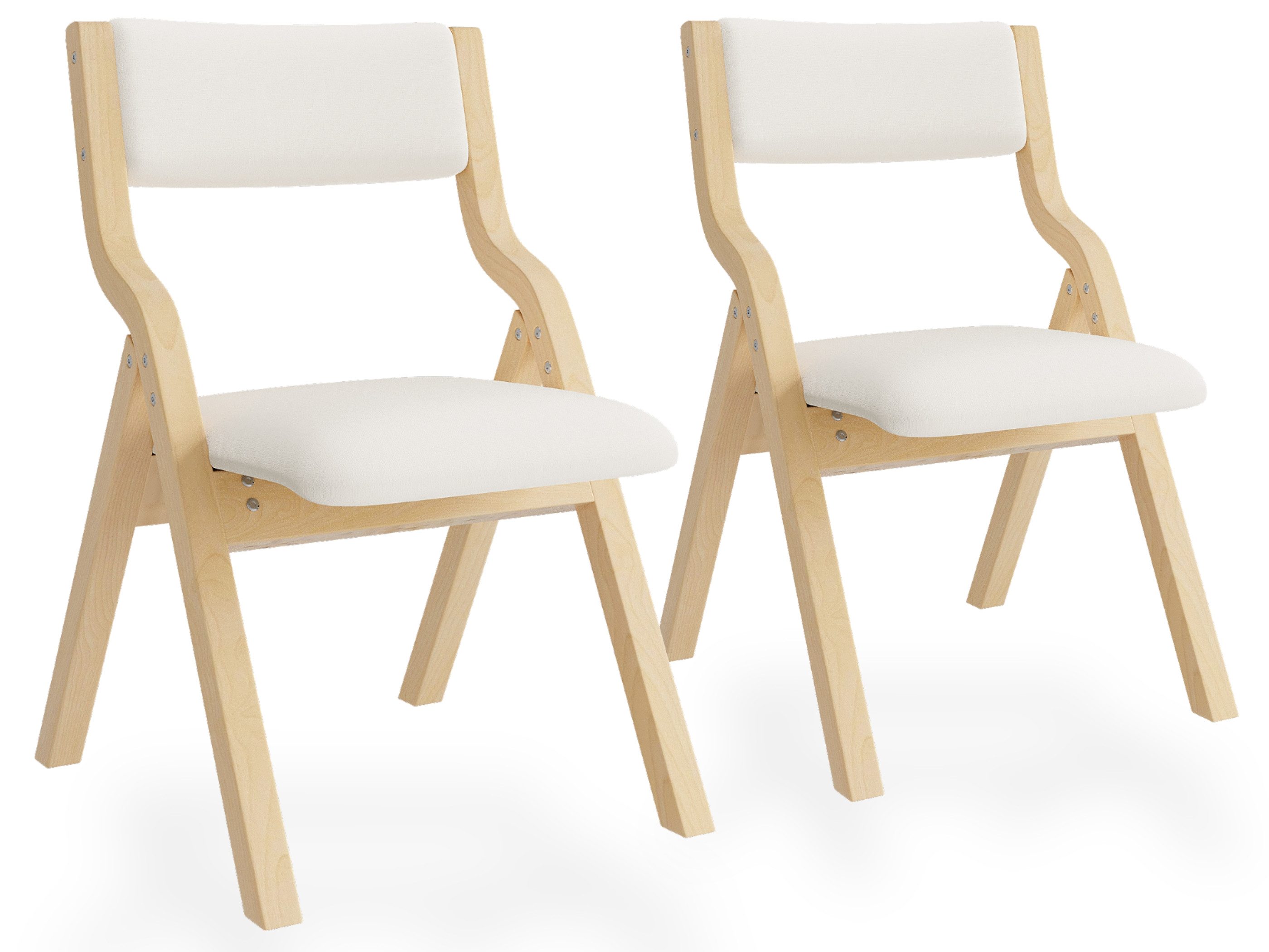 SeedWave Esszimmerstuhl 2er-Set klappbare Polsterstühle mit Leinenbezug (2er Set), Küchenstühle mit Massivholzrahmen, fertig montiert