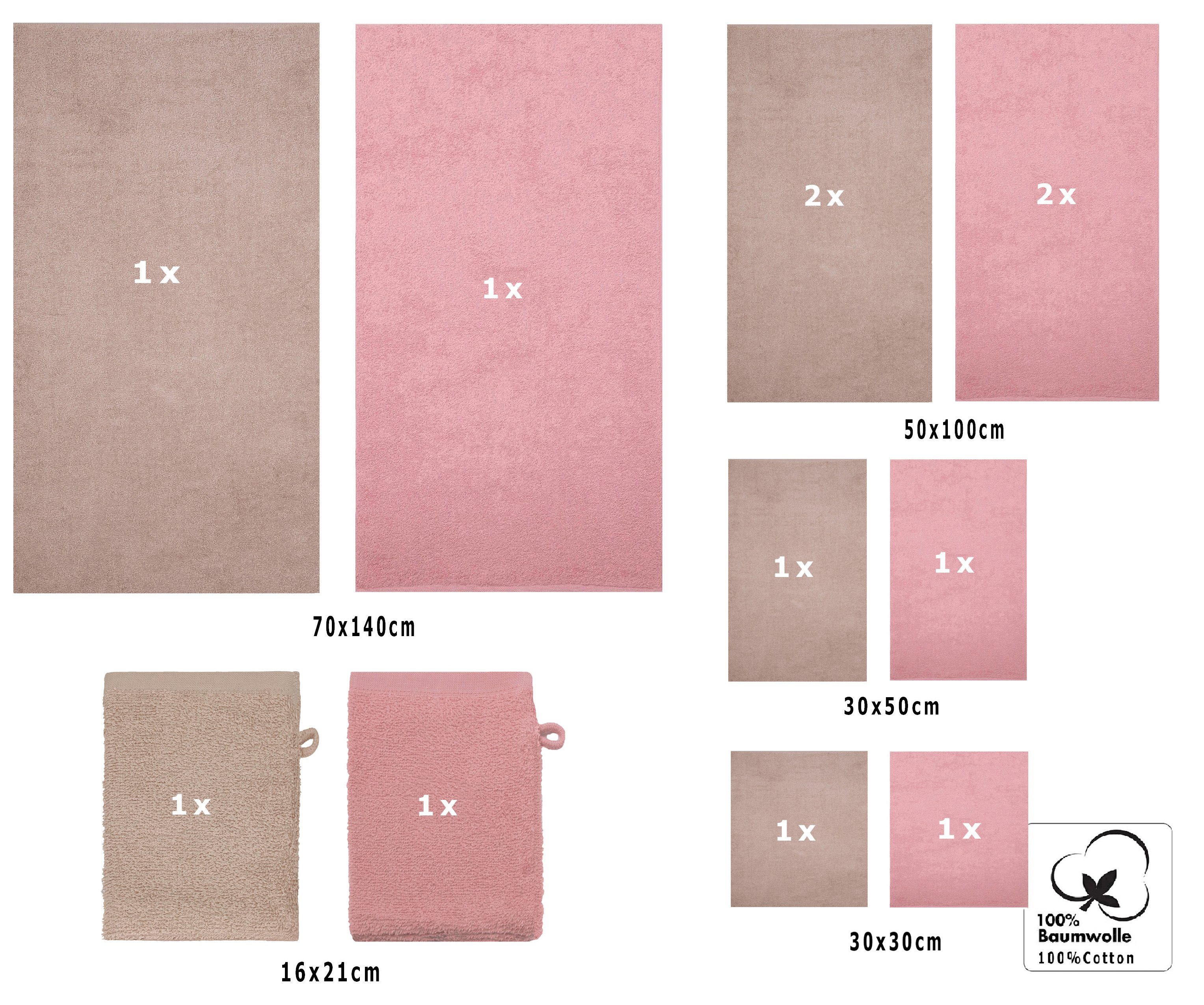 Betz Handtuch Set 12 TLG. Handtuch Set BERLIN Farbe Cappuccino - Lotus, 100% Baumwolle (12 Teile, 12-St)