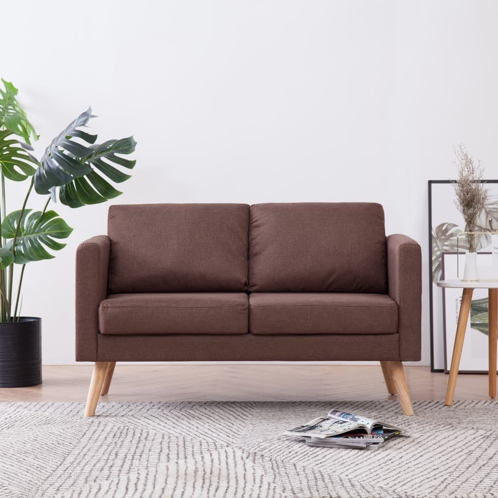 vidaXL Sofa 2-Sitzer-Sofa Stoff Braun