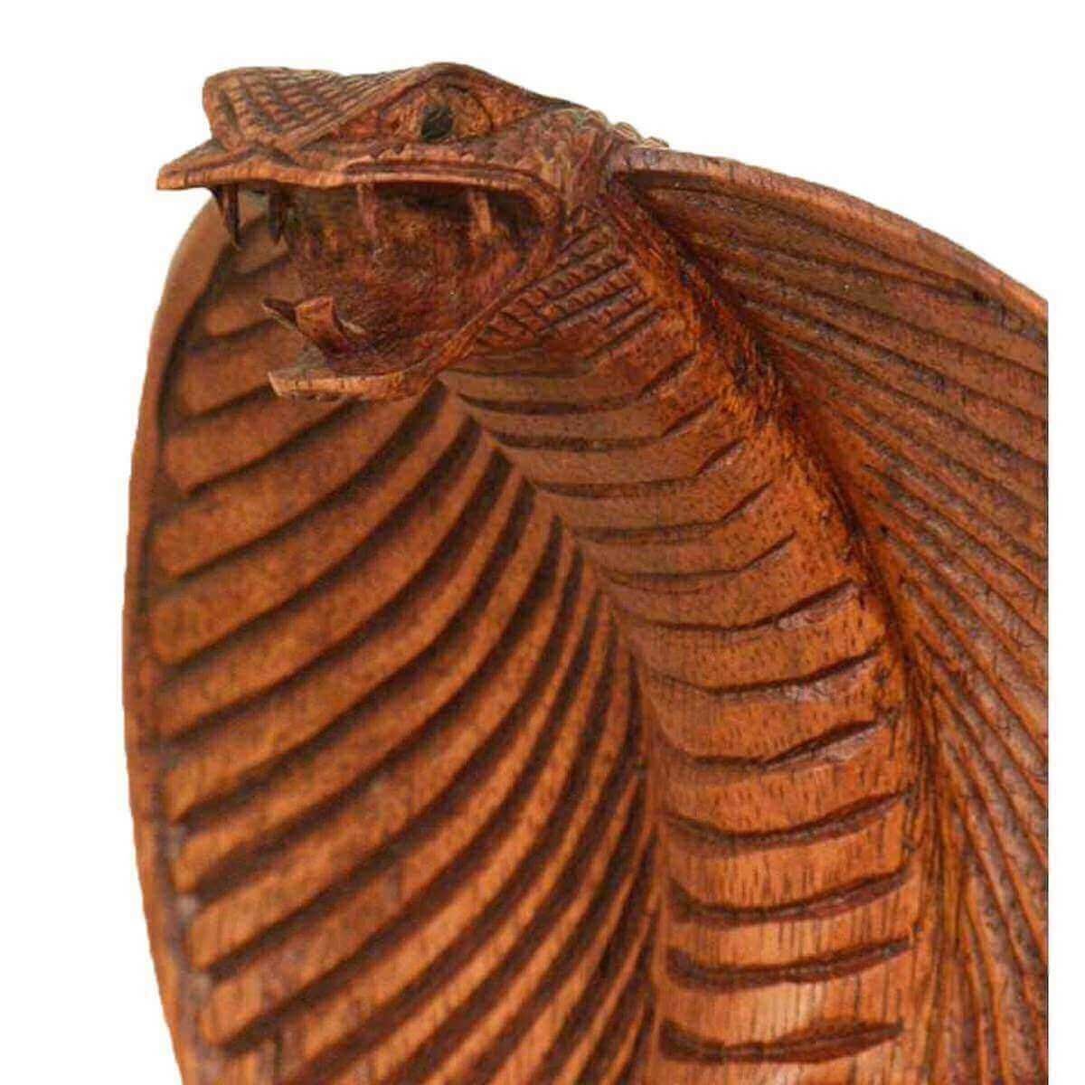 SIMANDRA Skulptur Kobra, Suar-Holz