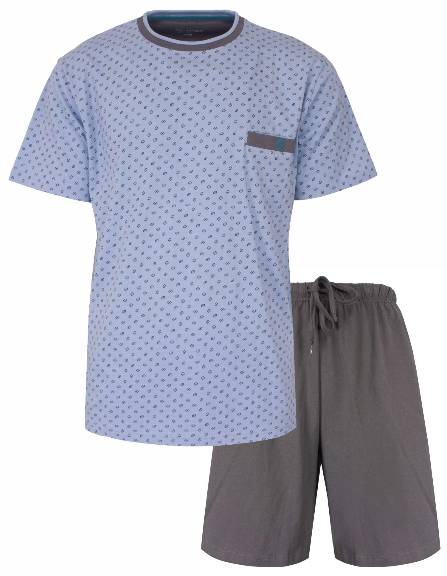 Paul Hopkins Shorty Modischer Herren Pyjama Schlafanzug kurz (2 tlg) Baumwolle
