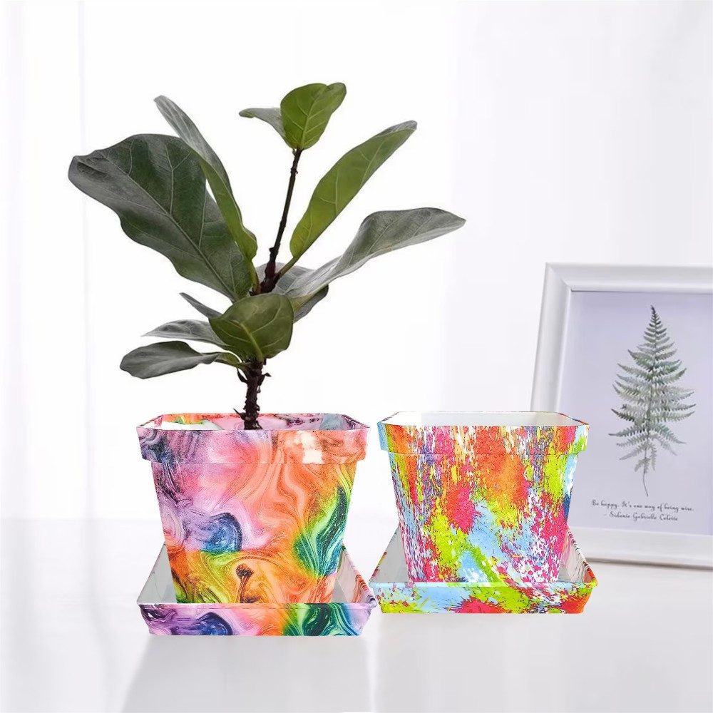 SIKAINI Blumentopf 4er-Set Blumentöpfe (wasserdurchlässig und günstig online kaufen