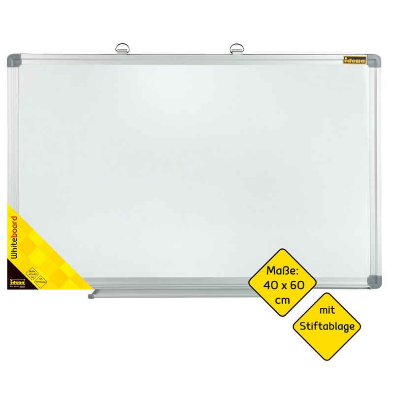 Idena Magnettafel Idena 568019 - Whiteboard mit Aluminiumrahmen und Stiftablage, ca. 60