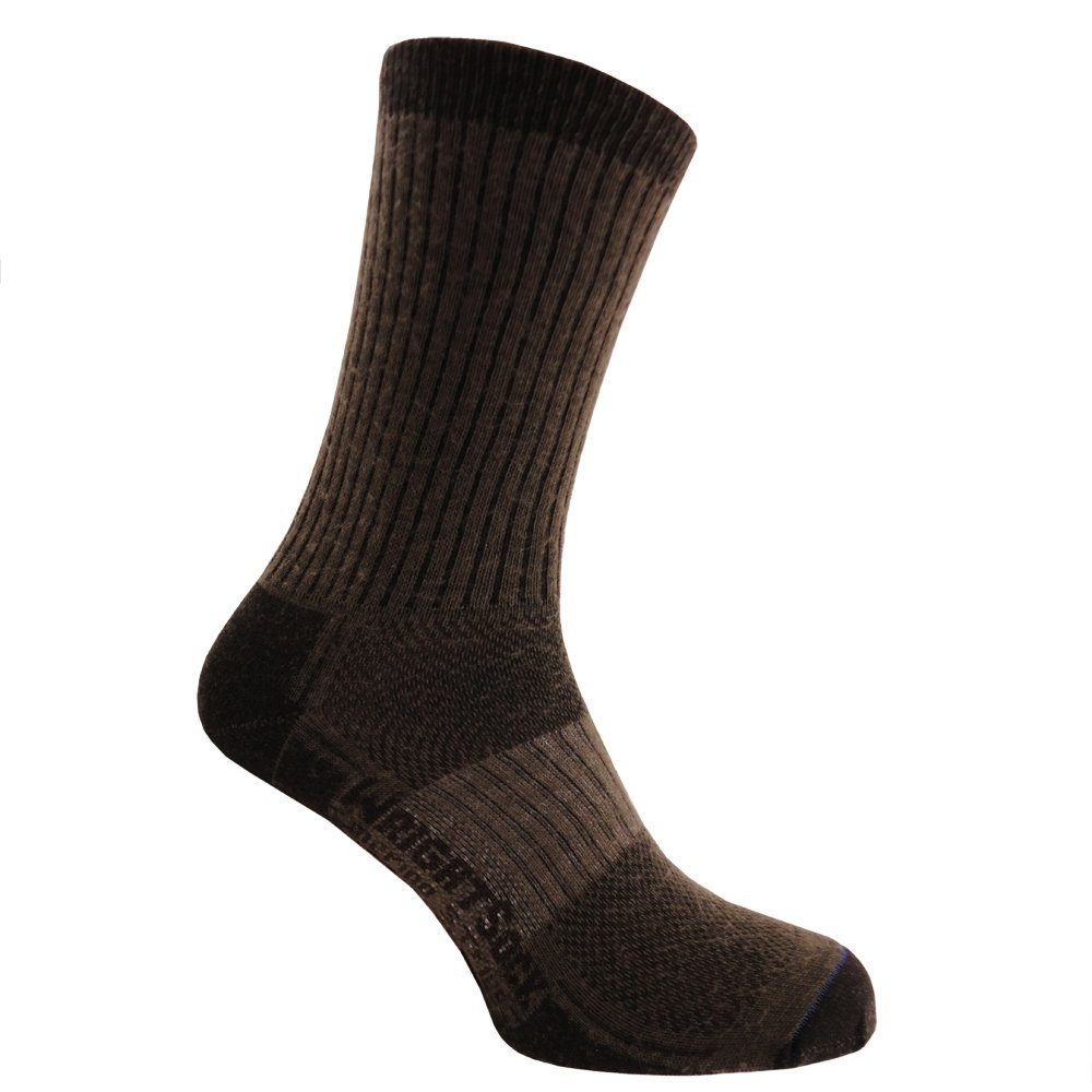Wrightsock Socken Merino Stride Crew Brown