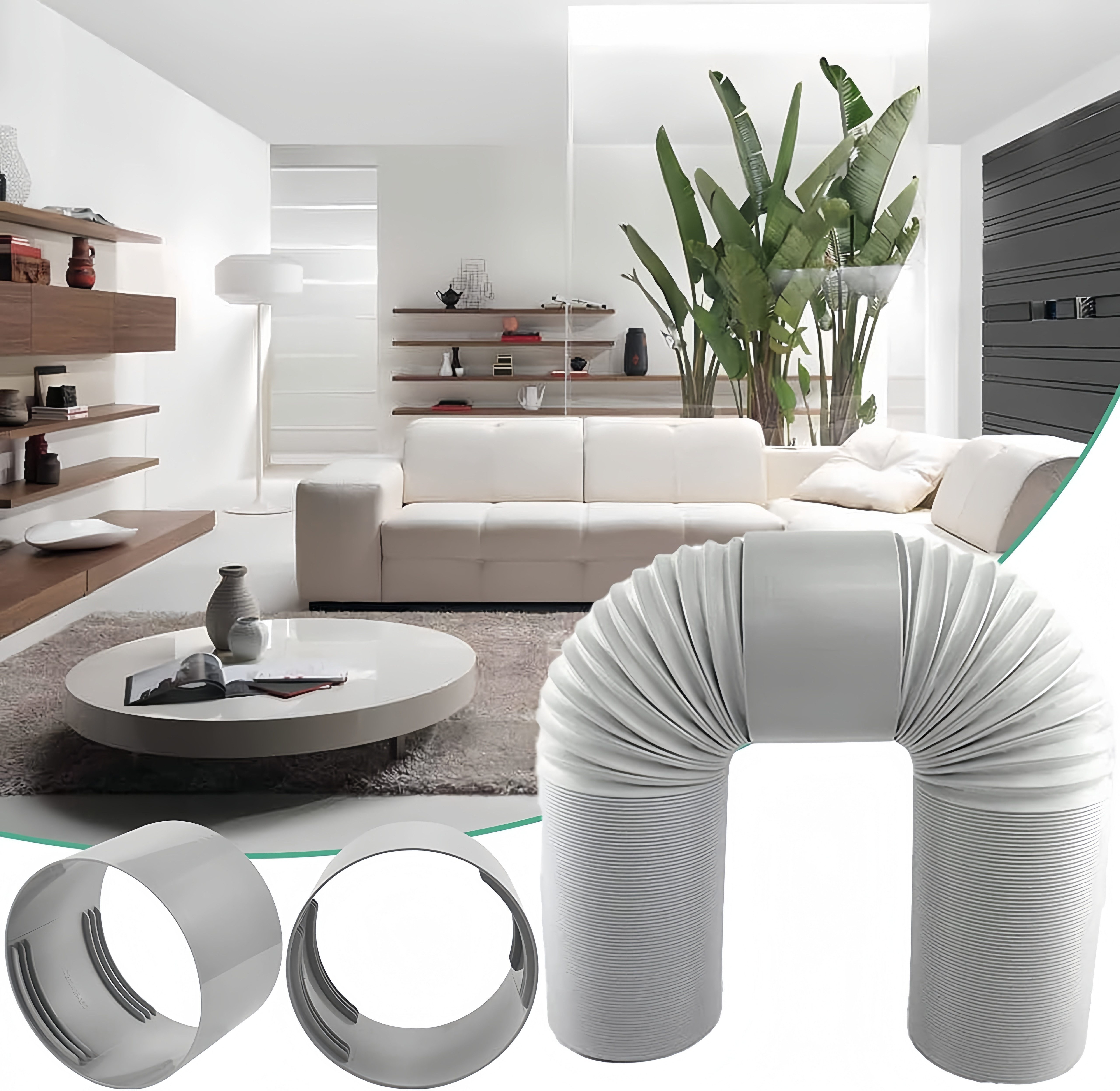 FOUORTUNATE-BEE Abluft-Set 150 mm Klimaschlauch Adapter für mobile Klimaanlagen Fenster, Abluftschlauch Verbinder für tragbare Klimageräte