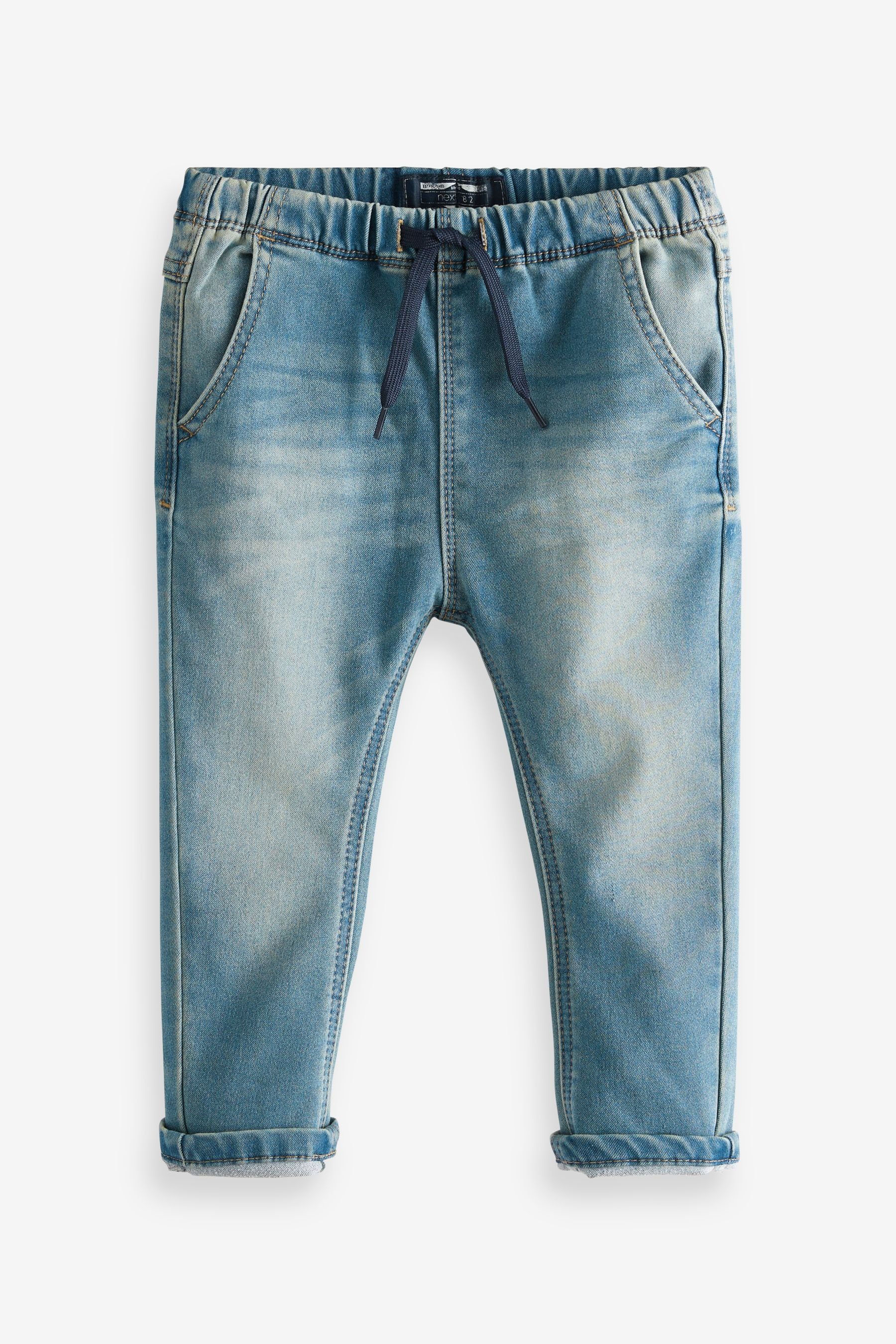Next Schlupfjeans Superweiche Jeans mit Stretch zum Hineinschlüpfen (1-tlg) Mid Blue Denim