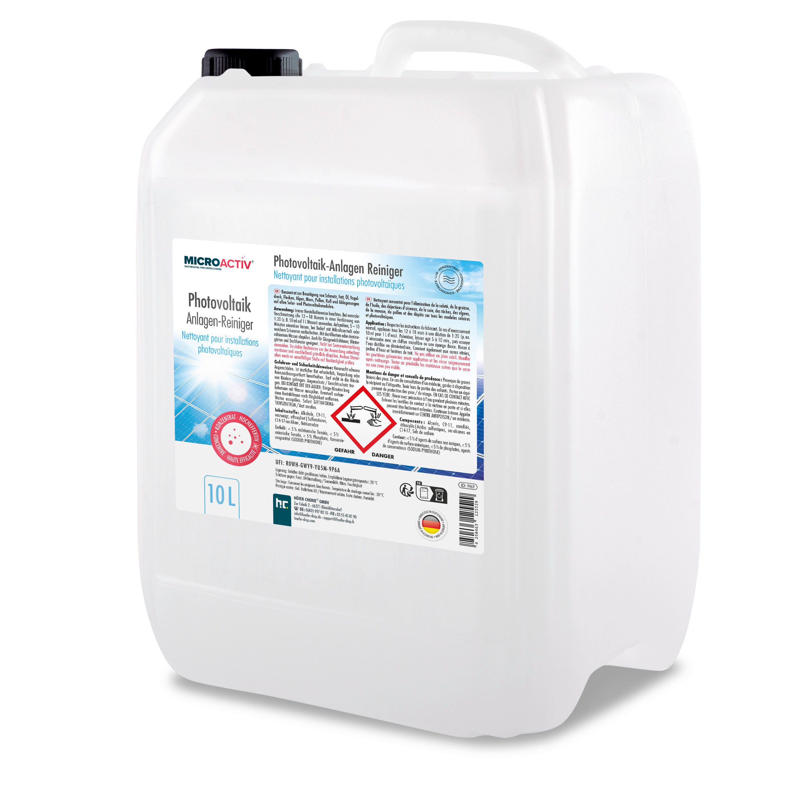 Höfer Chemie GmbH 10 L MICROACTIV® Photovoltaikanlagen Reiniger Grundreiniger