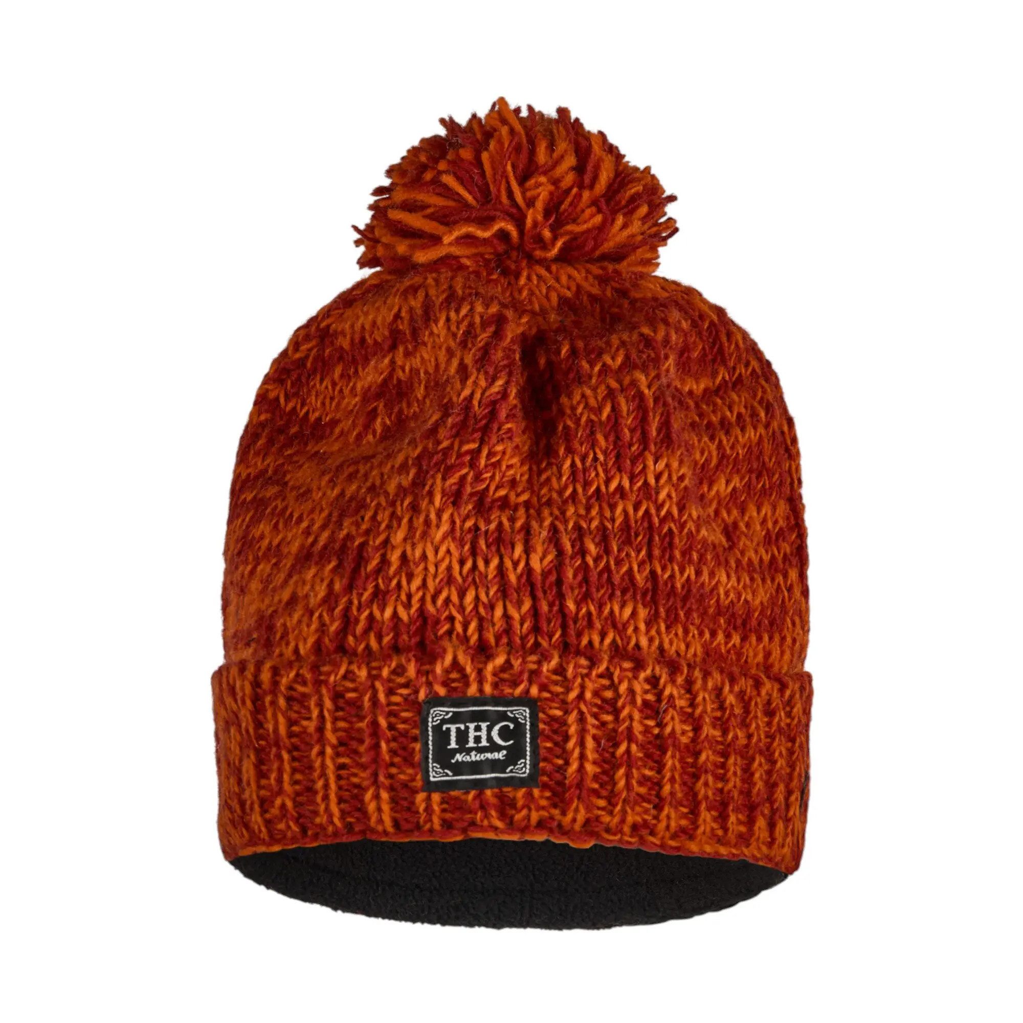 THC Natural Line Bommelmütze THC Schafwoll Pudelmütze 719 orange (1 Stück, 1-St., 1 Stück) Innenfutter: Fleece