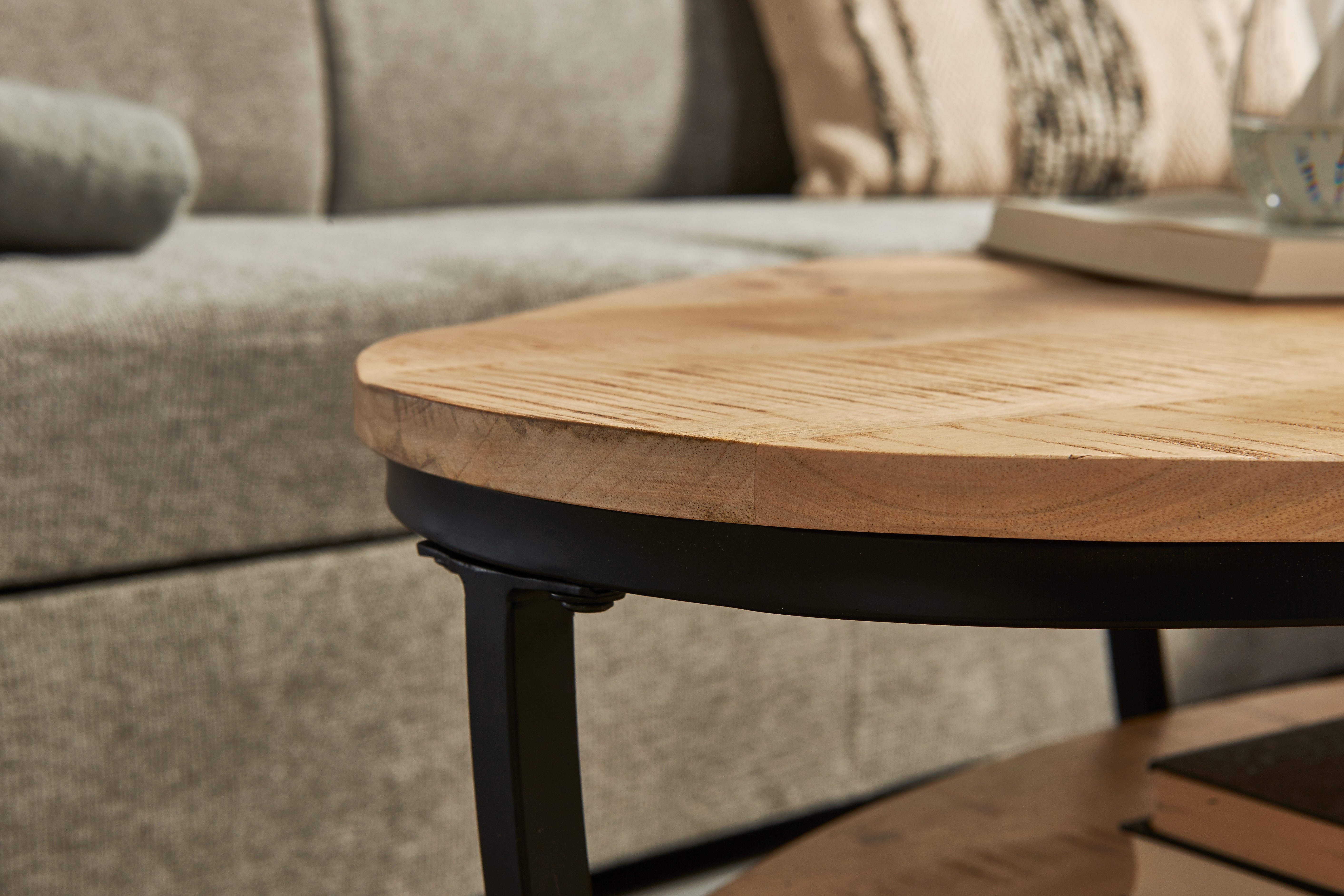 Stolkom Sp.z.o.o. Couchtisch Jambi 2 B/H/T 110x44x60 cm (1-St), Mangoholz, Oberfläche uneben