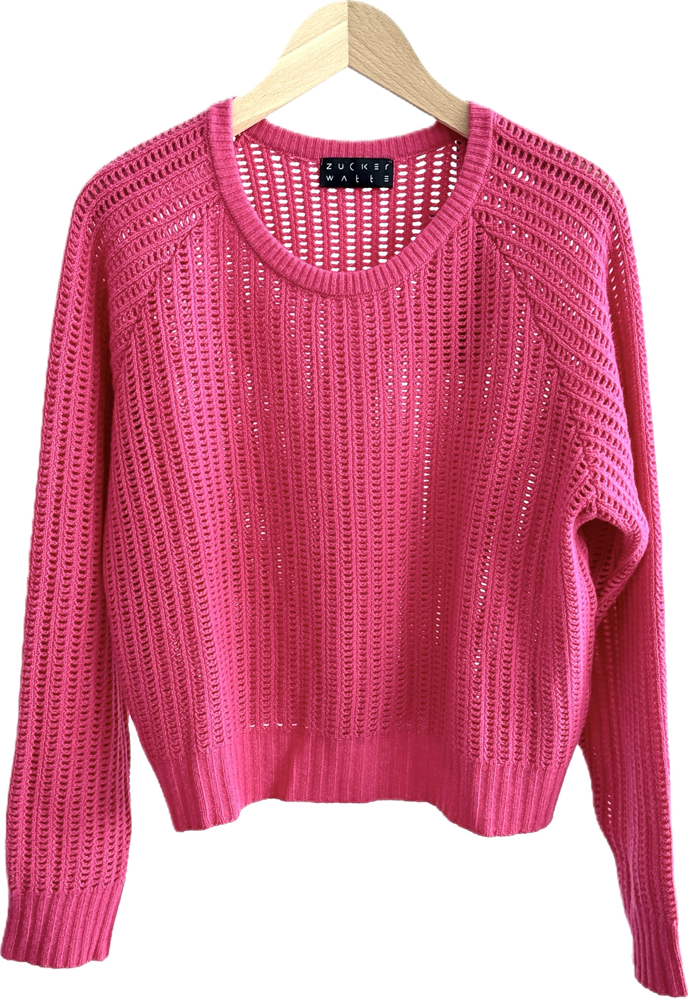 Zuckerwatte Rundhalspullover aus weicher Merino Viskose Cashmere Mischung