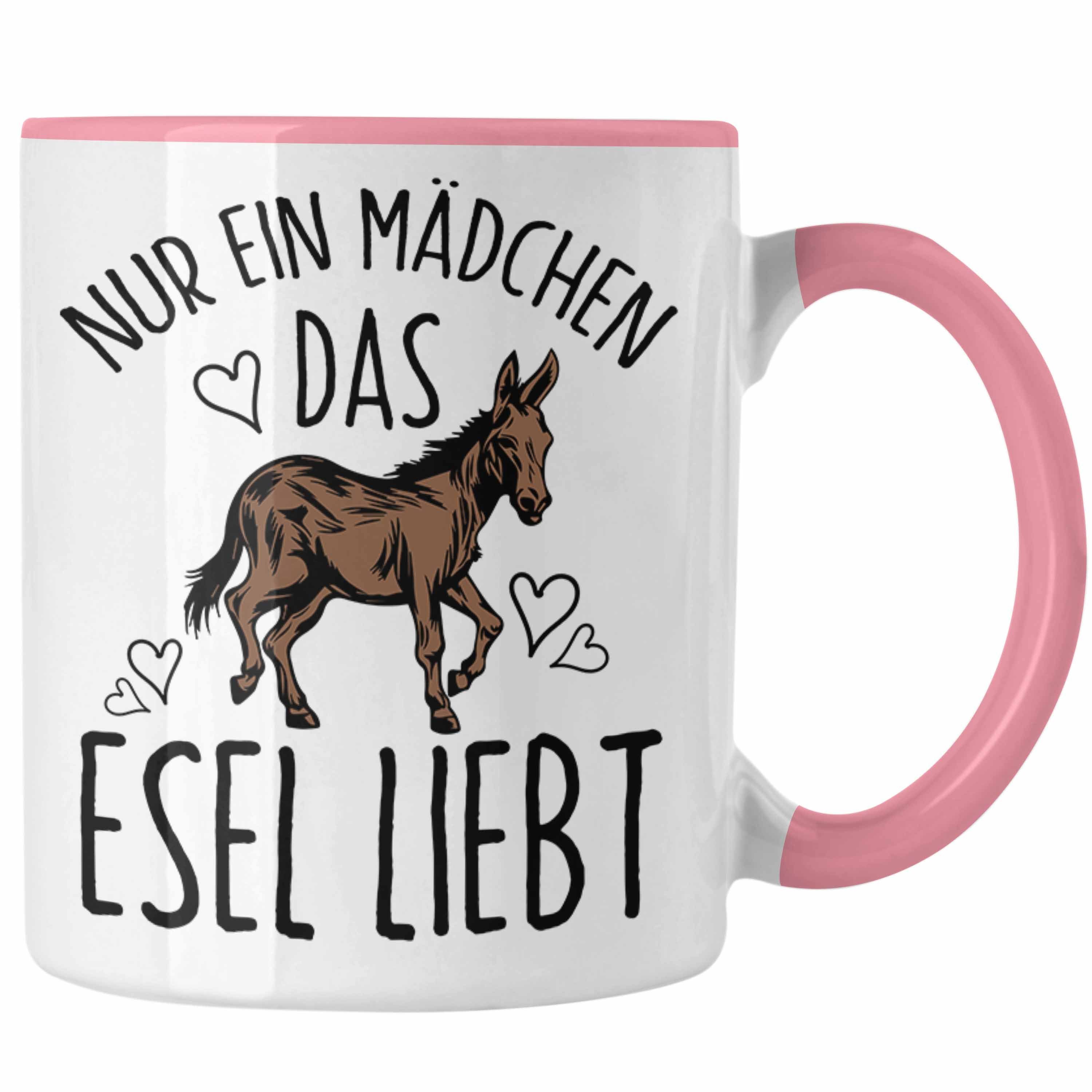 Trendation Tasse Lustige Esel-Tasse Geschenk für Mädchen, die Esel lieben "Nur Ein Mädc Rosa