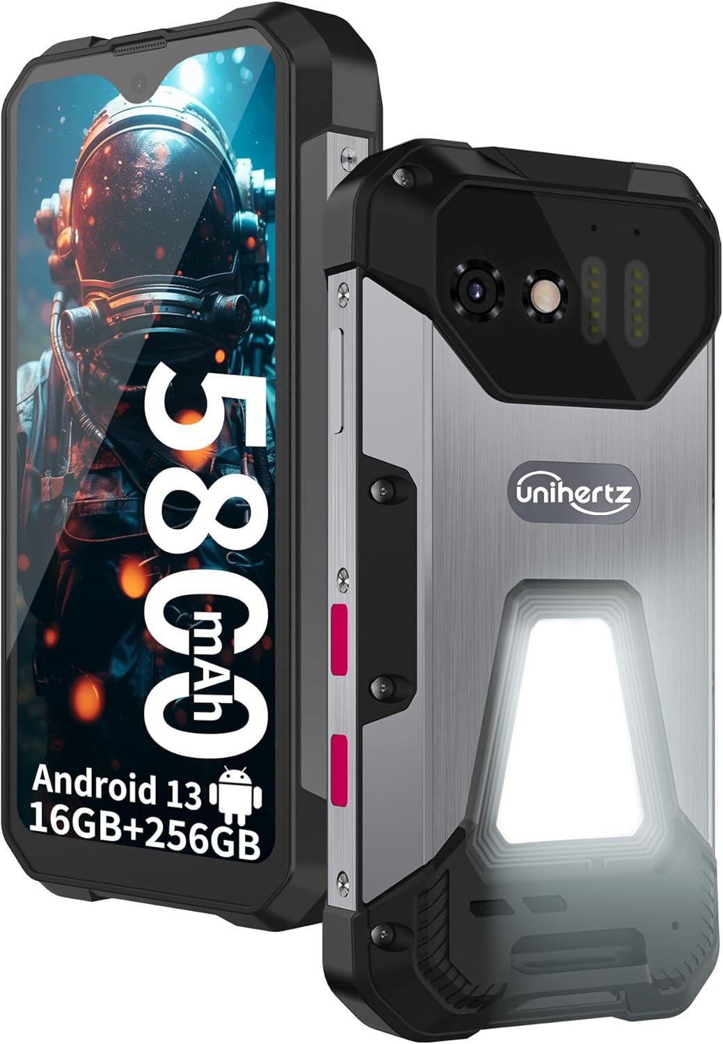 8849 Android 13, 24GB RAM & 256GB ROM, wasserdicht, 100MP, 5800mAh Akku Smartphone (4.3 Zoll, 100 MP Kamera, 4G, 540*1200 Outdoor-Handy mit Campinglampe, Helio G99)