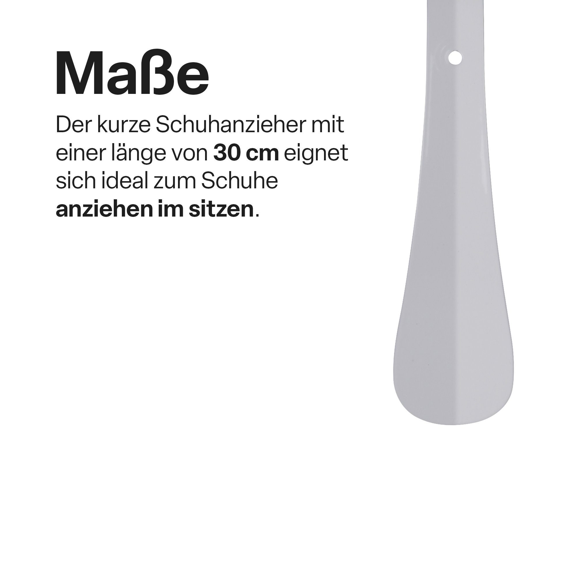 Pro Home Schuhlöffel - (58cm 2er sehr lang, Weiß 16,5cm), XXL - stabil (Metall) Schuhanziehhilfe + Set Schuhanzieher extra