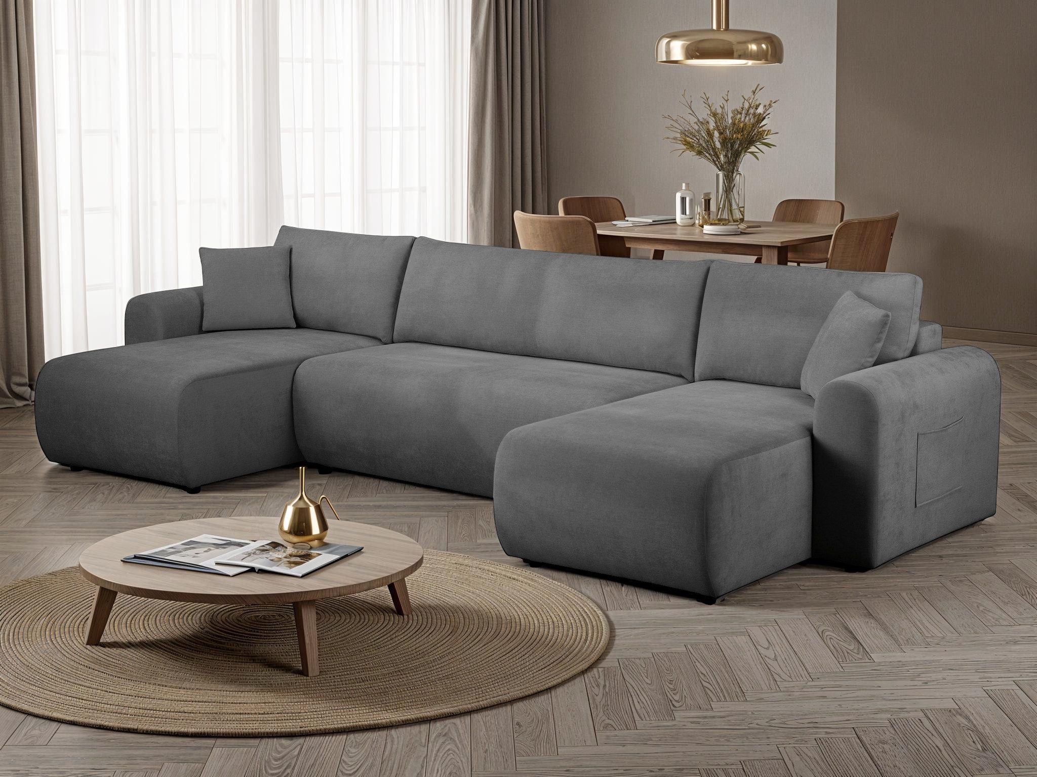 OTTO home Wohnlandschaft JONAA, 311 cm, U-Form, Schlafsofa, Boxspringfederung, Cord u. Struktur, Schlaffunktion 133/270cm, Bettkasten, Taschen, Unser Tiefpreis