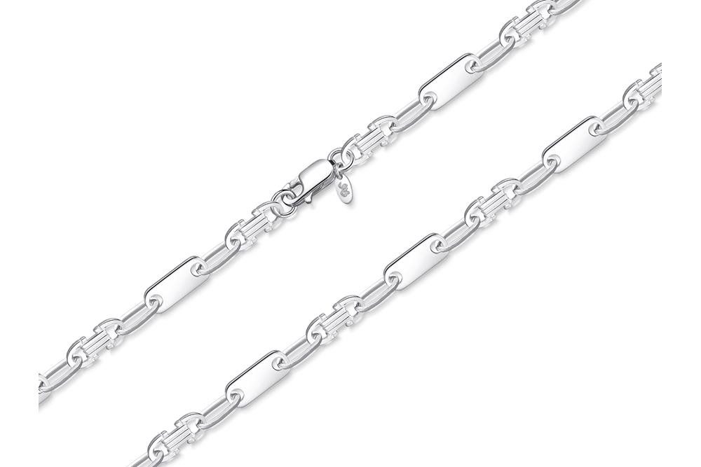 Kette mit Anhänger Plattenkette (Steigbügelkette) 6mm - 925 Silber, Länge wählbar