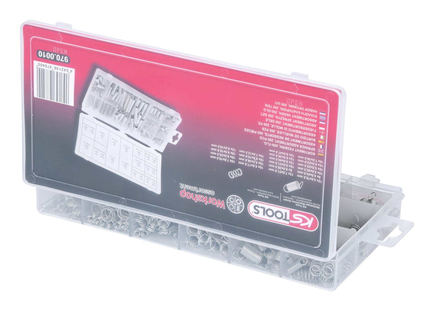 KS Tools Zugfeder (200 St), Sortiment Federn, 200-teilig