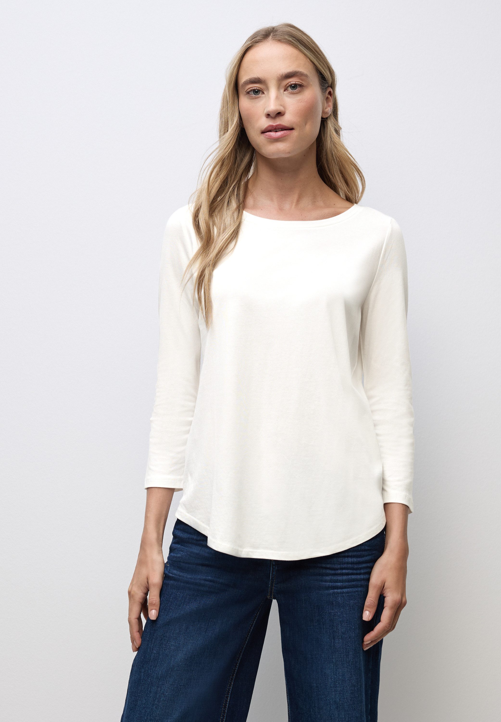 STREET ONE Langarmshirt in Unifarbe