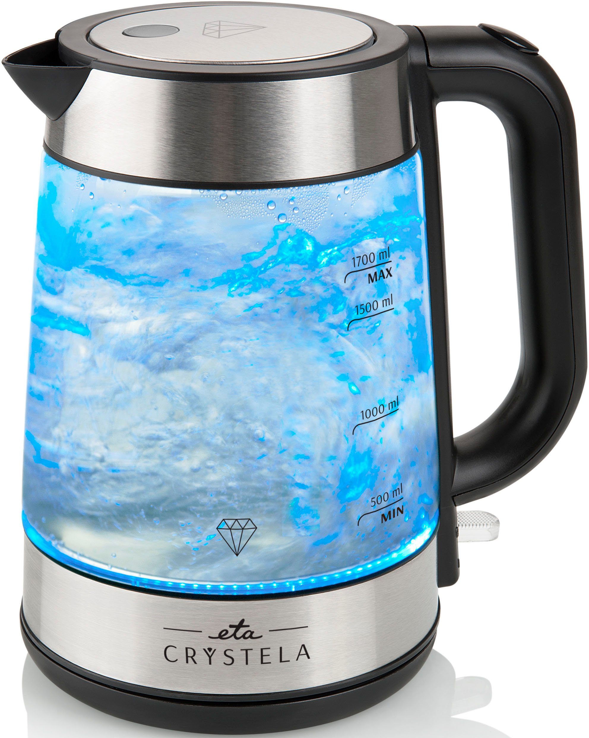 2200 CRYSTELLA mit l, eta Wasserkocher ETA615390000, W, Wasserstandsanzeige 1,7 LED-Beleuchtung,