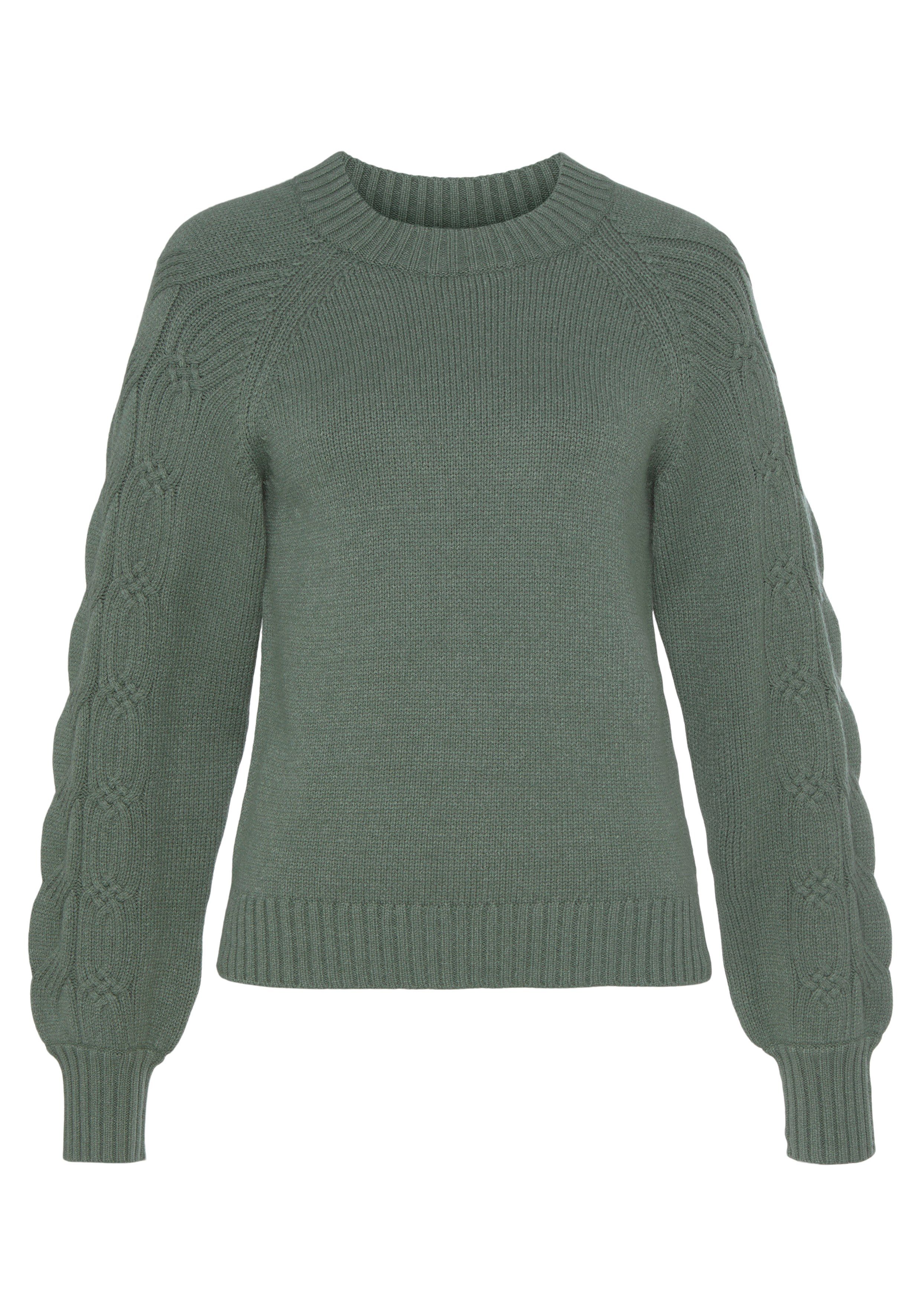 Tamaris Strickpullover mit Rundhals-Ausschnitt und Zopfmuster