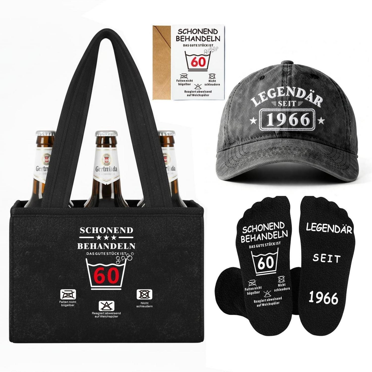 LuxusKollektion Geschenkbox Geschenkset 60. Geburtstag Herren 4-tlg. Schwarz