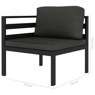 vidaXL Garten-Essgruppe 5-tlg Garten-Sofagarnitur mit Kissen Aluminium Anthrazit Couch-Garnitu