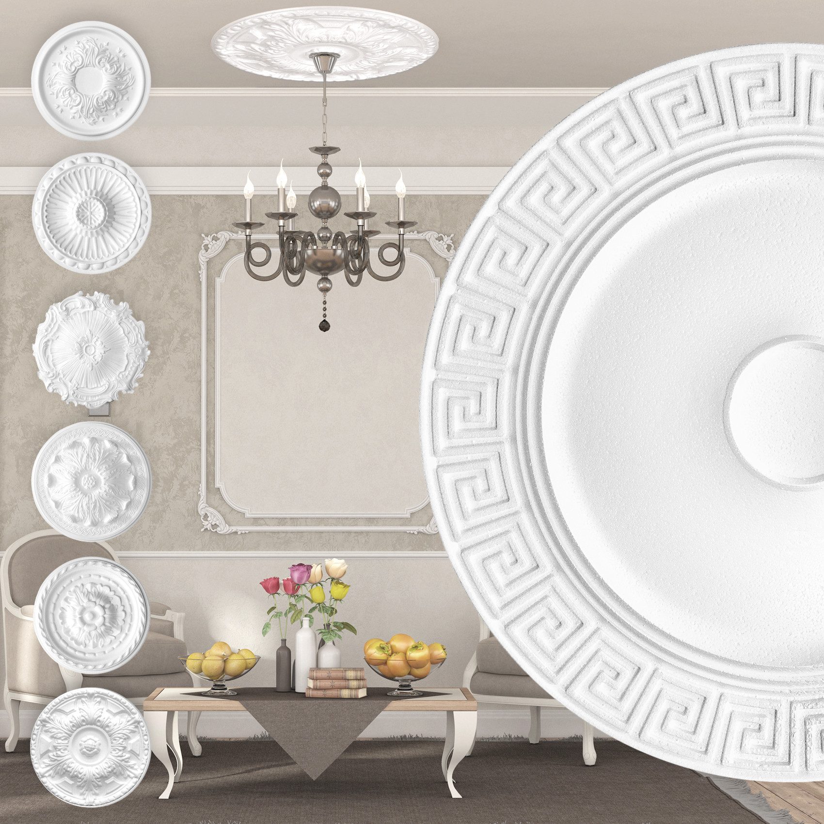 marbet design Wanddekoobjekt R-31 (Stuckrosette aus günstig online kaufen