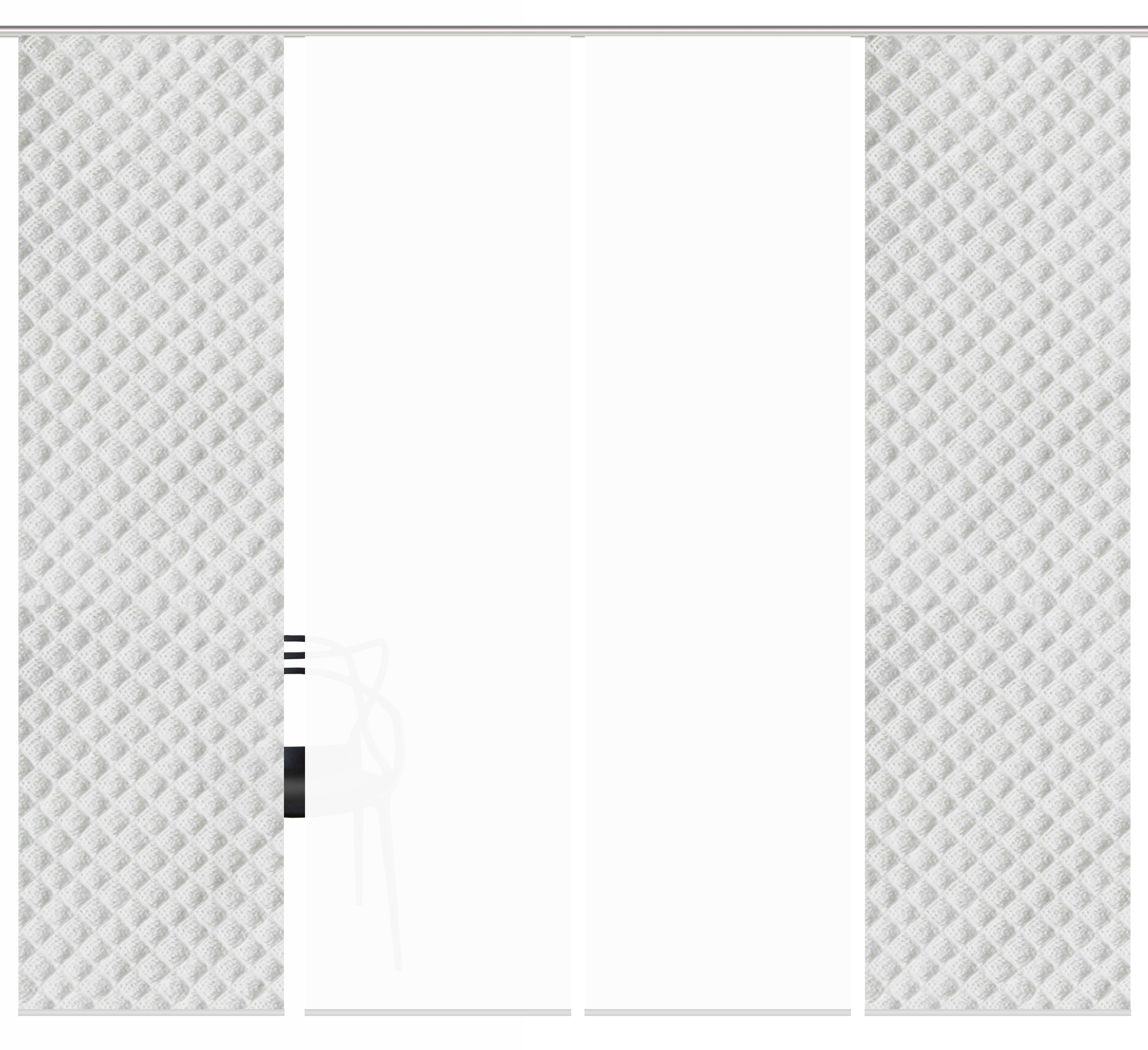 HOME WOHNIDEEN Schiebegardine MARPENT 4er SET (4 St), Paneelwagen, blickdicht, Schiebevorhang Digidruck 4er Set MARPENT
