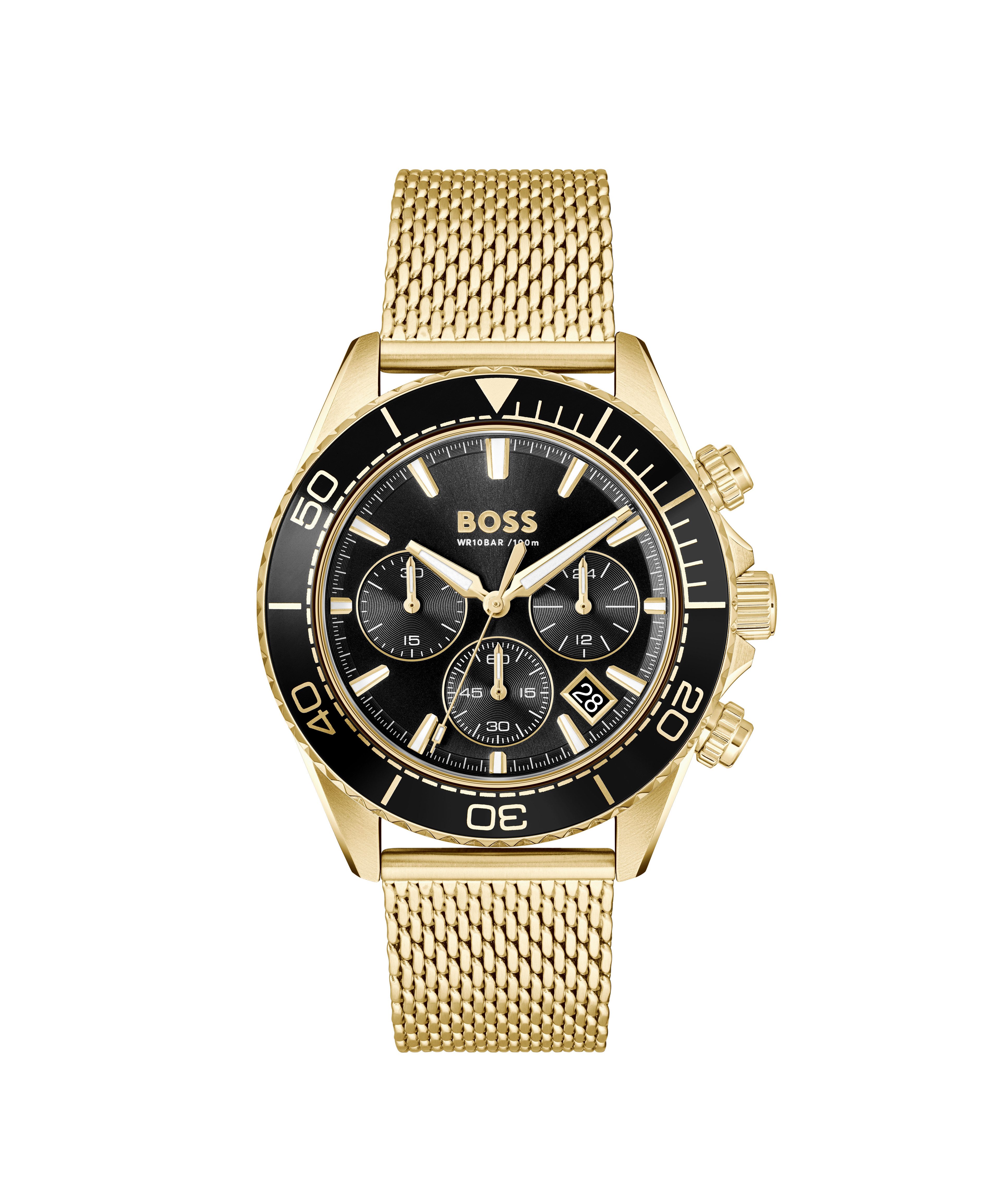 BOSS Chronograph SEALINER 1514320, Quarzuhr, Armbanduhr, Herrenuhr, Edelstahlarmband, analog, Tag