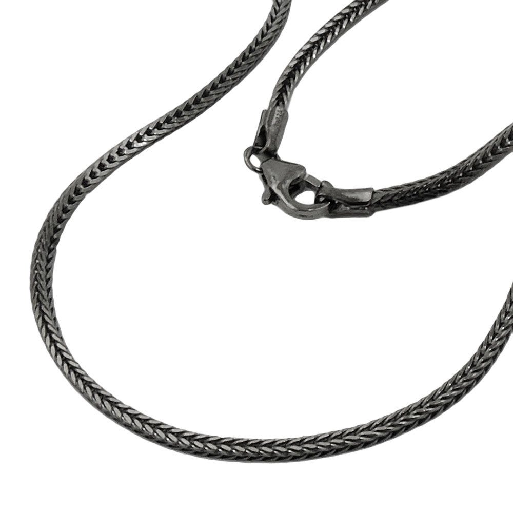unbespielt Silberkette »Halskette Fuchsschwanzkette 42 cm x 1,5 mm 925  Silber rhodiniert geschwärzt inklusive Schmuckbox«, Silberschmuck für Damen  und Herren online kaufen | OTTO