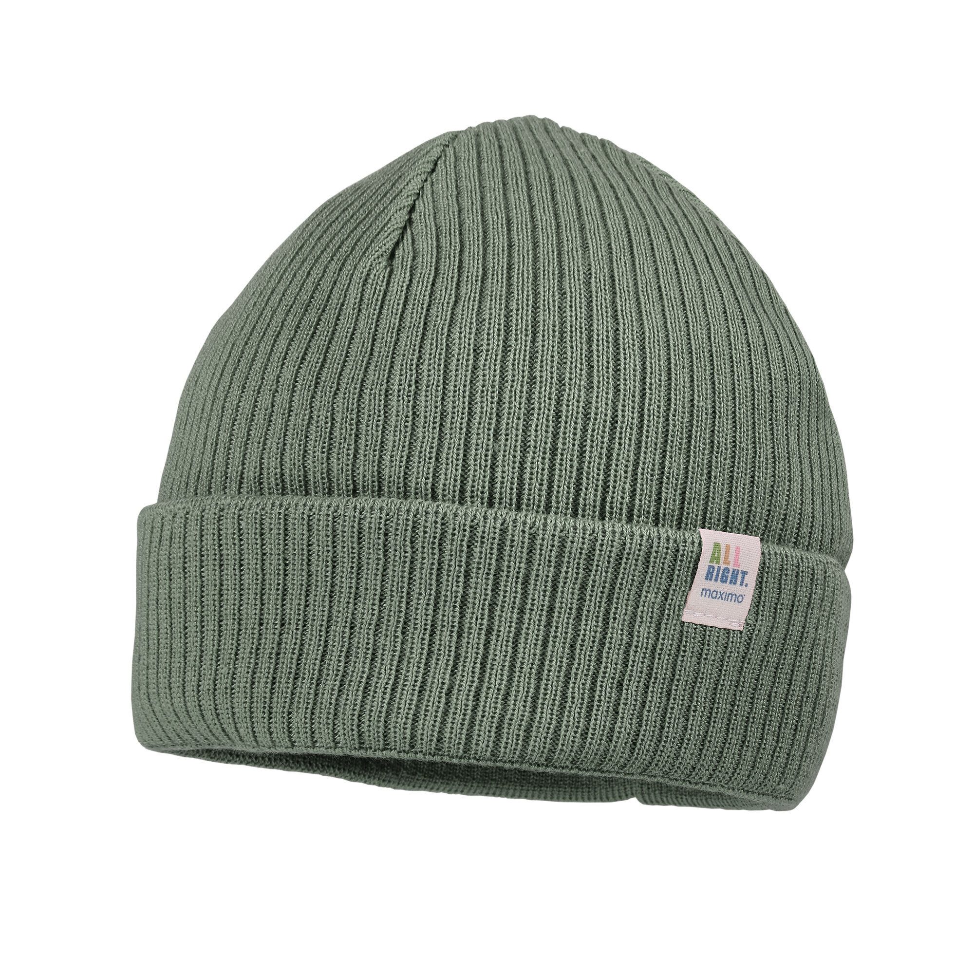 MAXIMO Strickmütze GOTS MINI-Mütze, Rippe, Umschlag (1-St)