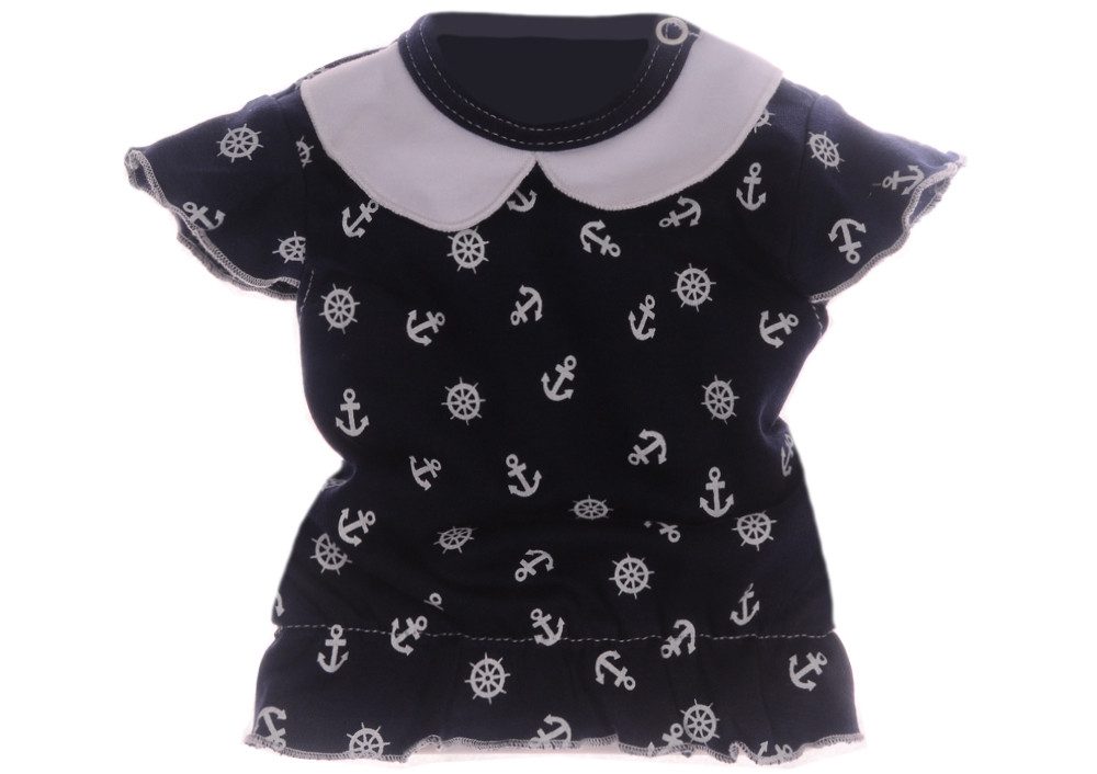 T-Shirt Baby Bluse Sommer Shirt in weiß oder Blau mit Anker Muster