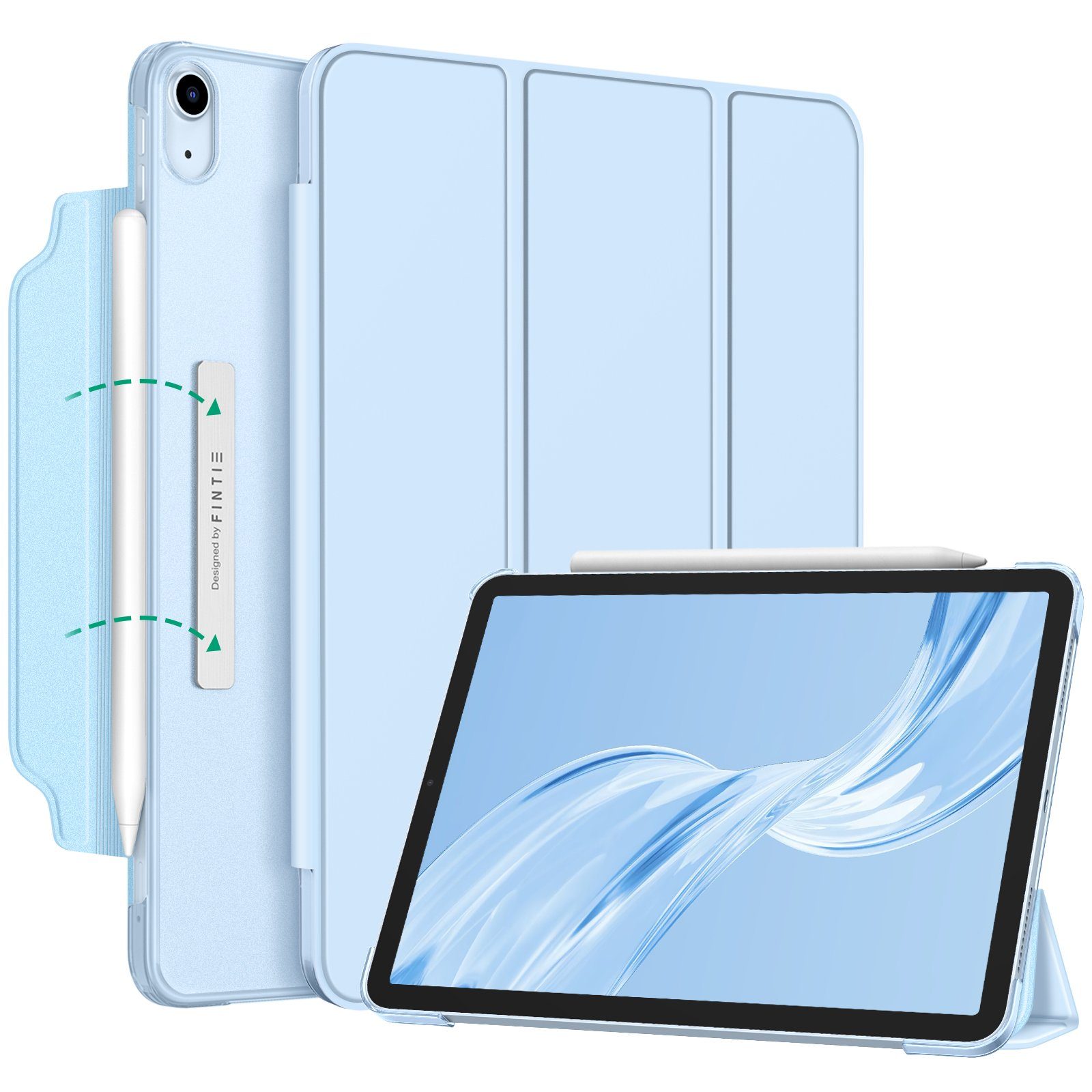 Fintie Tablet-Hülle für iPad Air 11'' M4/M3/M2(2026/2025/2024), iPad Air 5/4 Gen 2022/2020 10.9 Zoll, Leichte Standhülle mit Durchscheinend Mattierter Rückseite