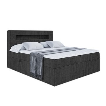 ALTDECOR Boxspringbett ORGOL (H4-Multipocket/H3-Bonellfederung Matratze . Topper. Kopfteil. LED)