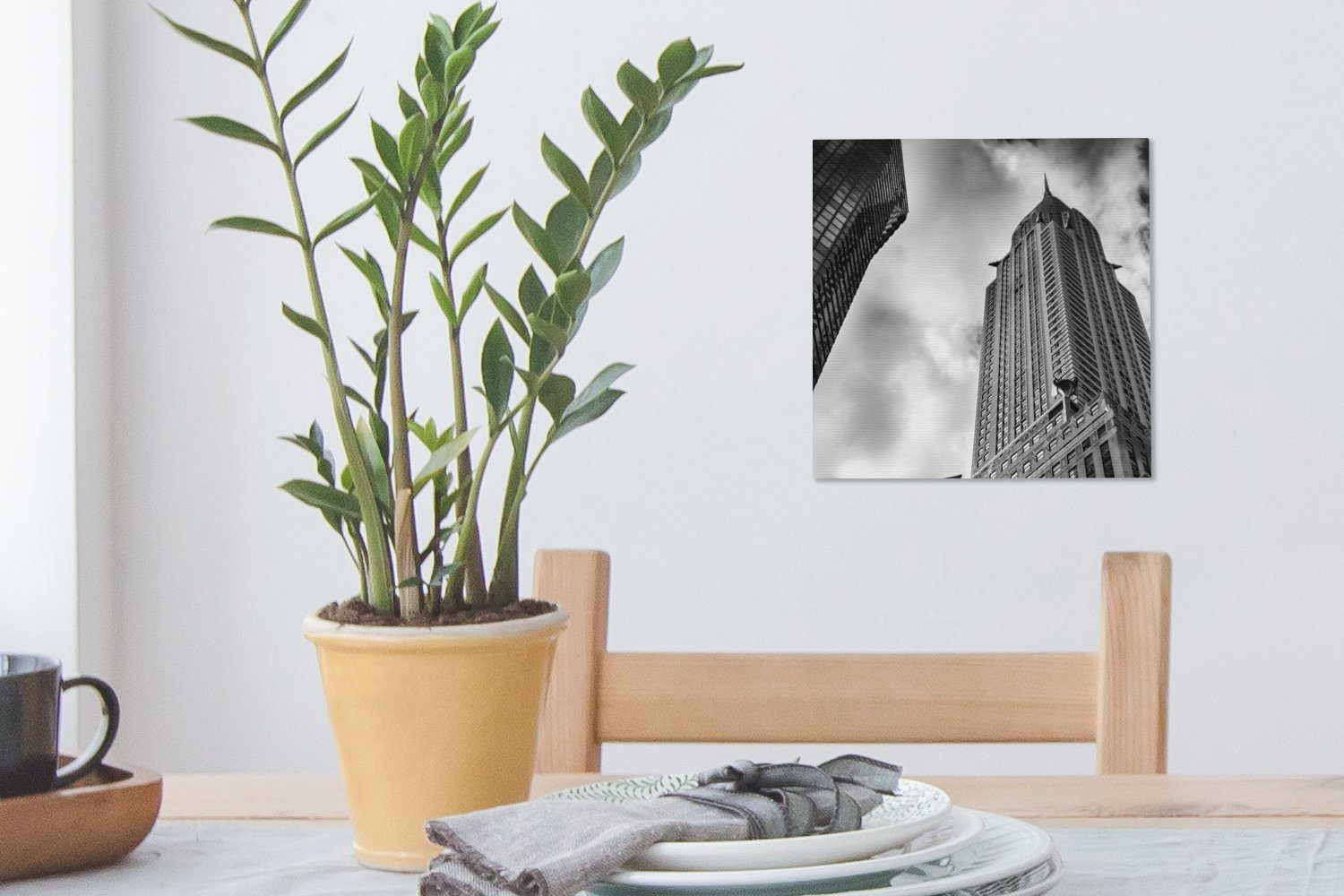 St), von Leinwandbild Leinwand in Wohnzimmer New OneMillionCanvasses® in Bilder oben York nach Schwarz-Weiß, für Chrysler Schlafzimmer unten (1 Building