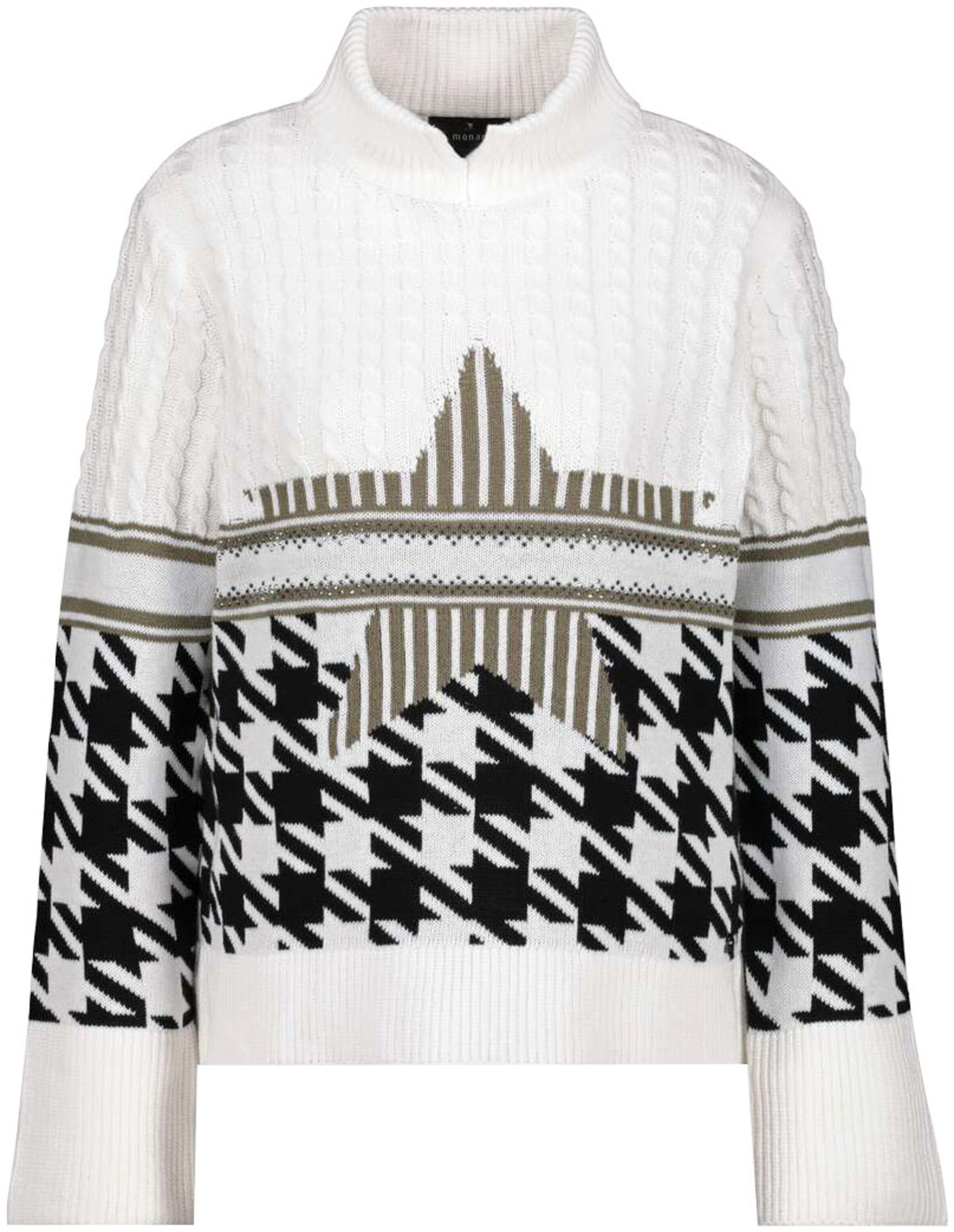 Monari Strickpullover (1-tlg) Lochmuster