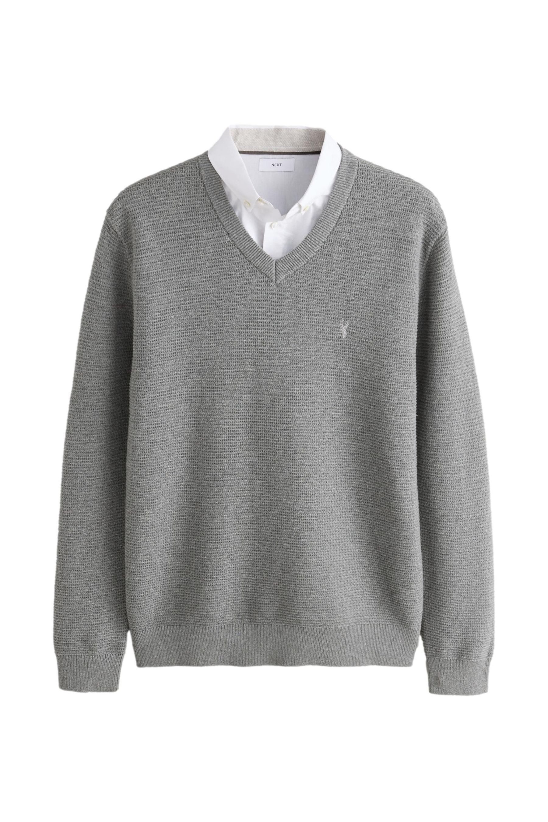 Next V-Ausschnitt-Pullover Regular Fit Pullover mit Oxford-Hemdkragen (1-tl günstig online kaufen