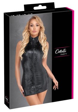 Cottelli Collection Minikleid Schlangenhaut-Optik Kleid mit Reißverschluss - schwarz