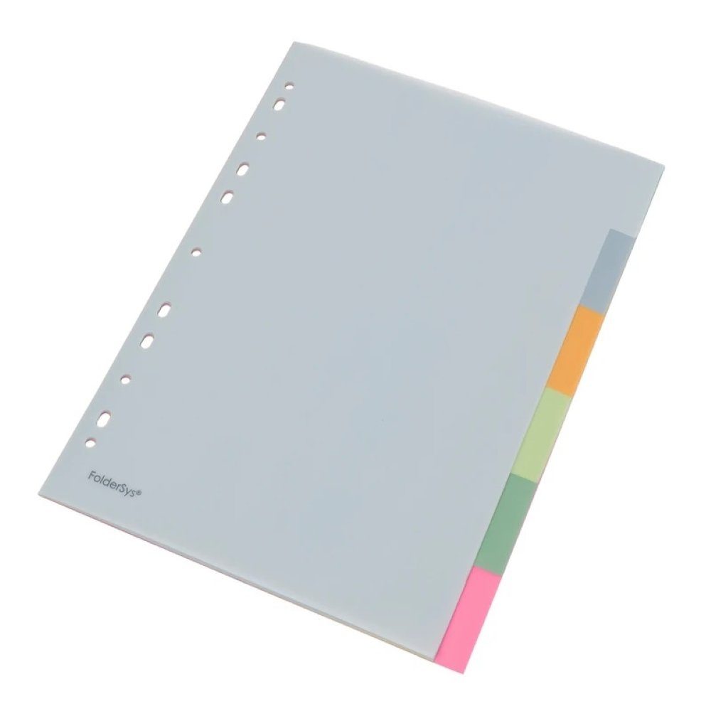 FOLDERSYS Papierkorb Foldersys PP-Register A4 6-tlg. EURO-Lochung 6-farbig Satz