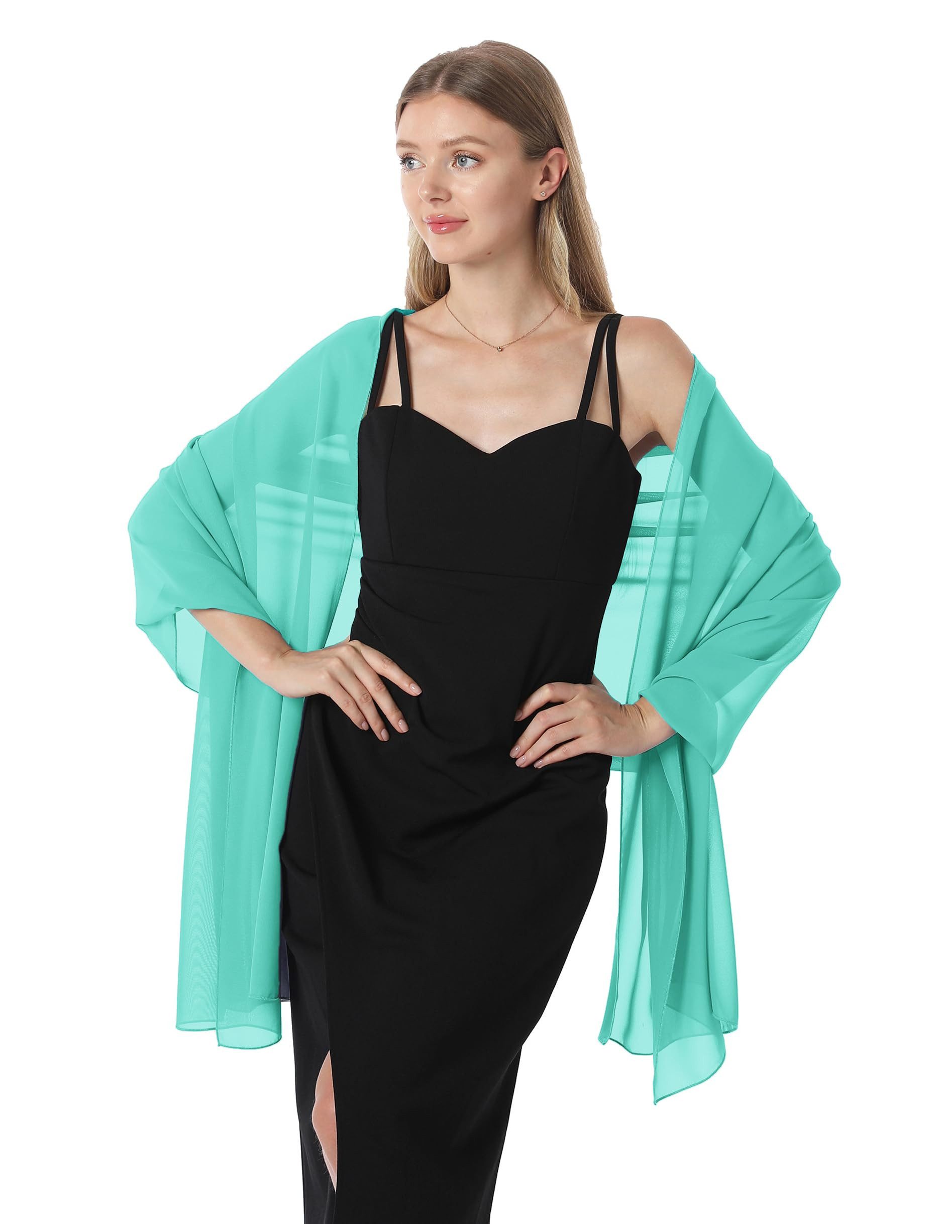 Zaewry Modeschal Damen Chiffon Schal – Elegante leichte Stola, weich fließend, (1-St), ideal für Abendkleid, Hochzeit & festliche Anlässe