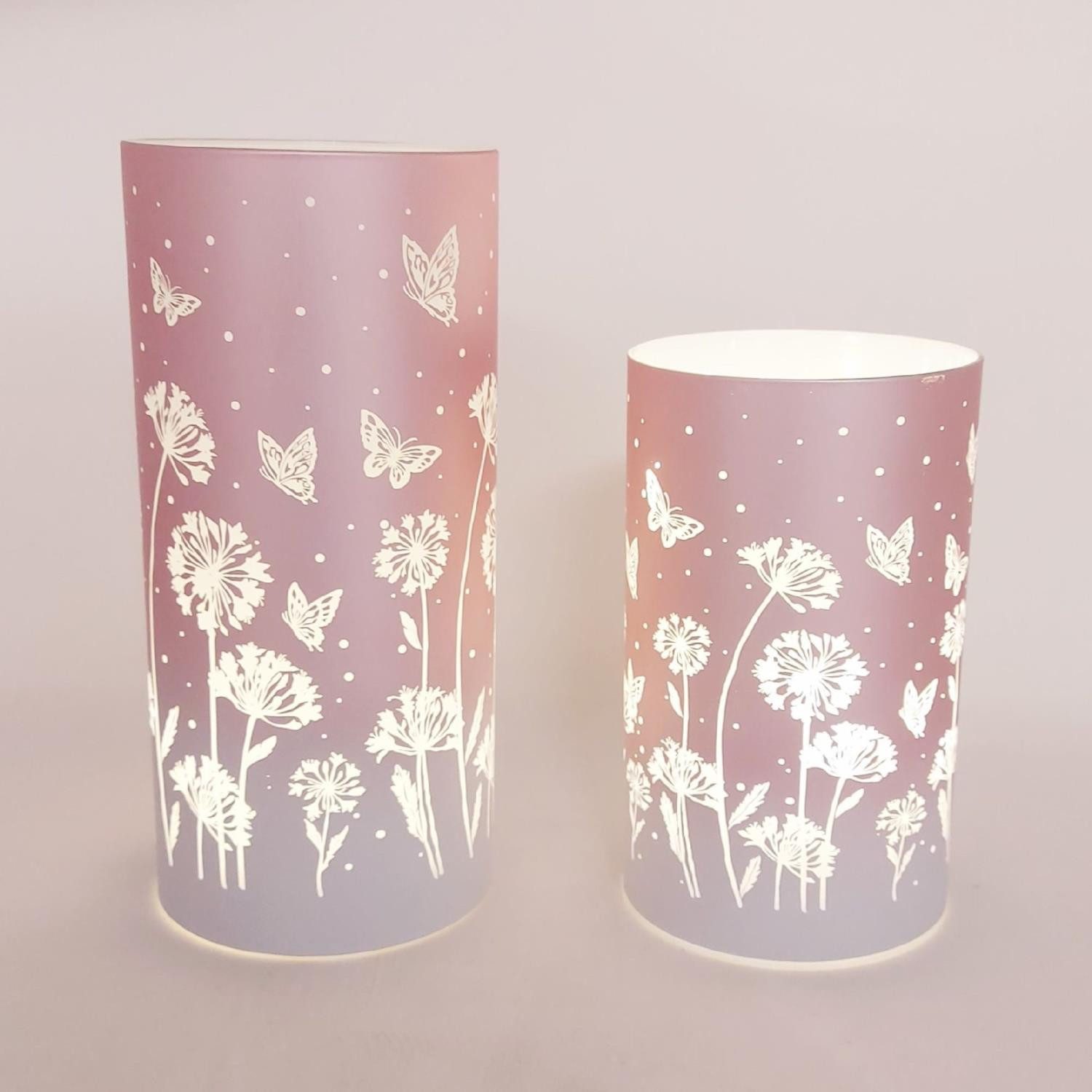 formano Nachttischlampe Blumenwiese, mit Timerfunktion, Rosa, Motiv: Blumenwiese, Höhe: 20cm