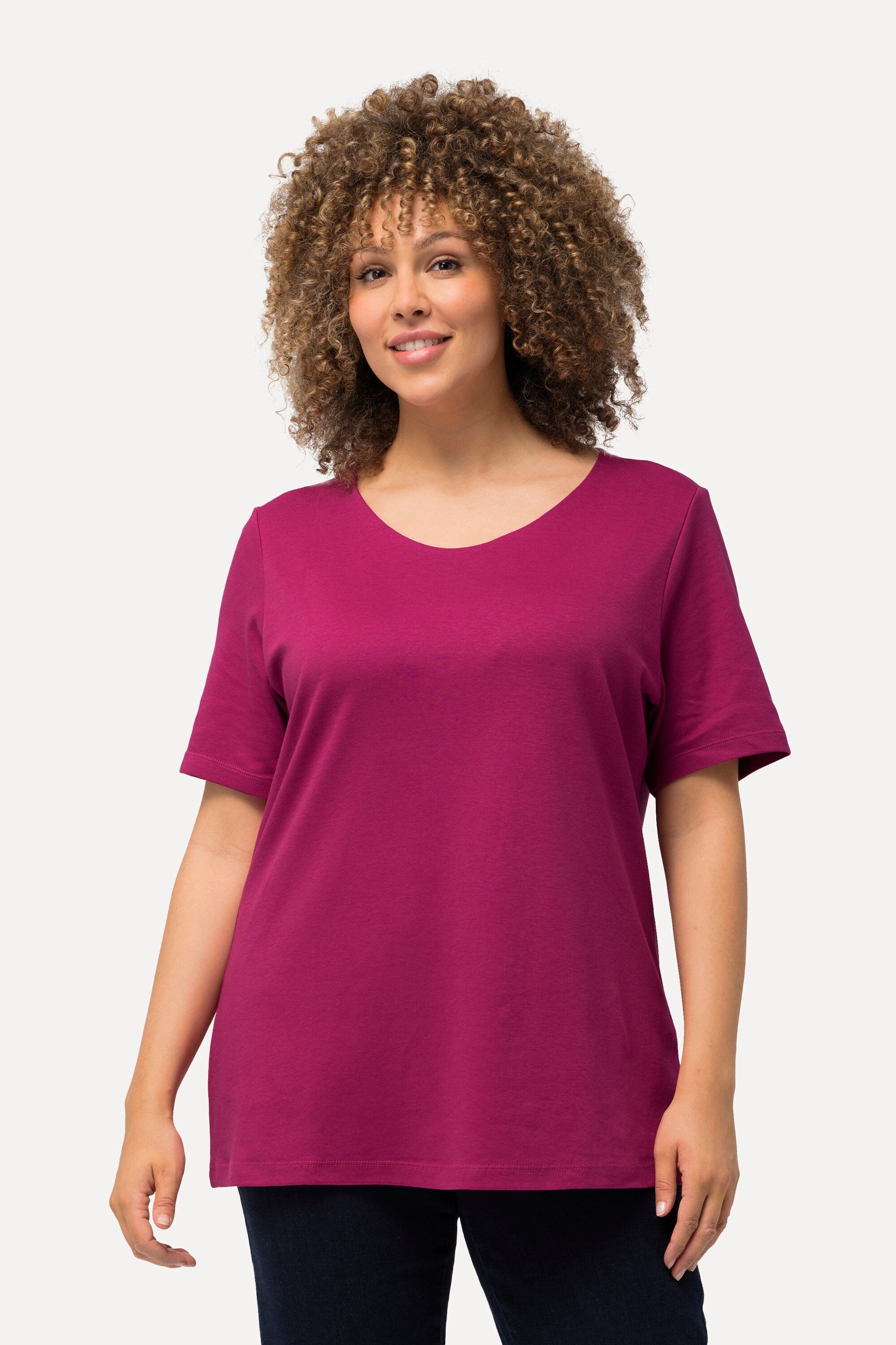 Ulla Popken T-Shirt Shirt doppellagige Vorderseite günstig online kaufen
