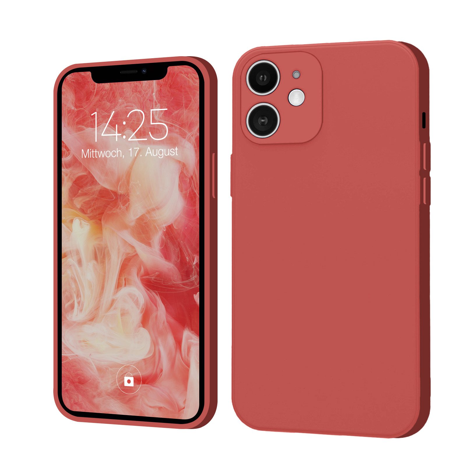 Tec-Expert Handyhülle SoftGrip Cover Hülle für Apple iPhone 12, Handy Case Bumper integrierter Kameraschutz flexibel