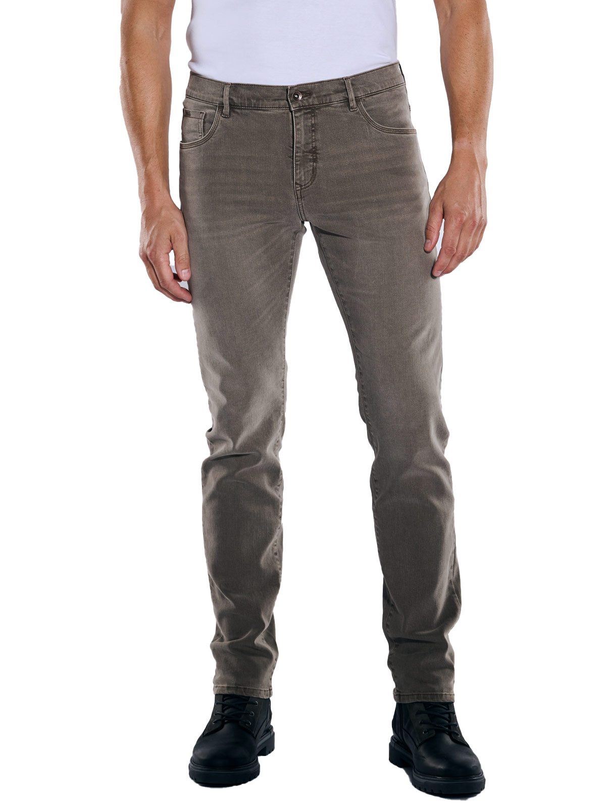 Engbers Stretch-Jeans Herren Super-Stretch-Jeans slim fit, Hellbraun