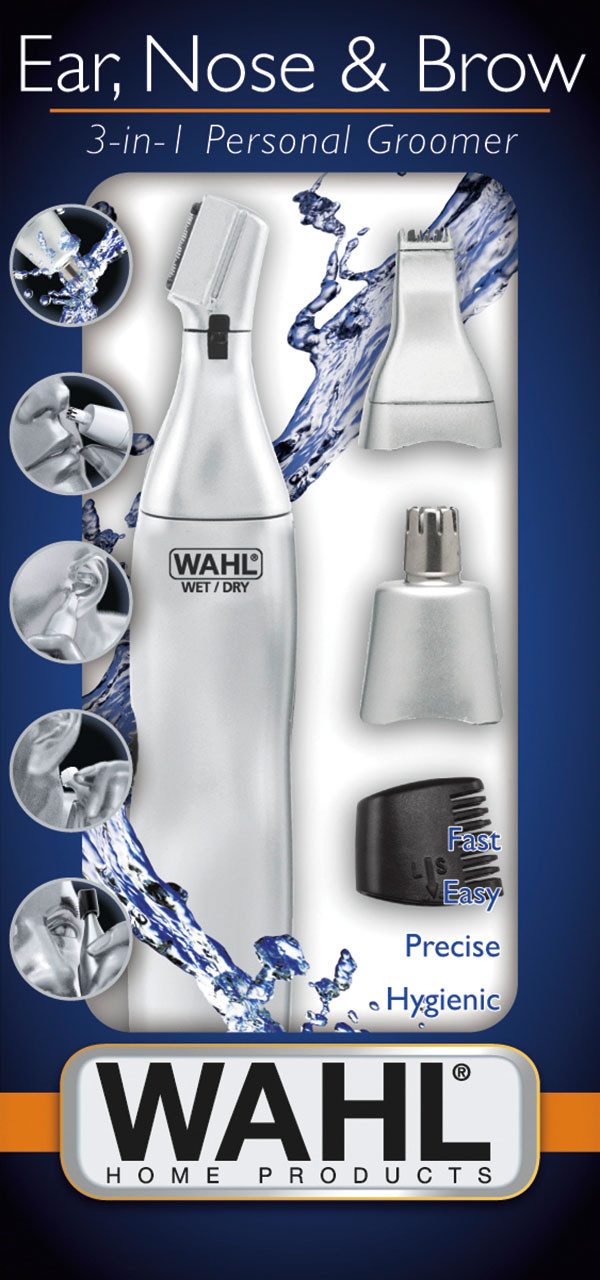 Wahl Nasen- und Ohrhaartrimmer 3 in 1 Trimmer, 5-teiliges Trimmer Set
